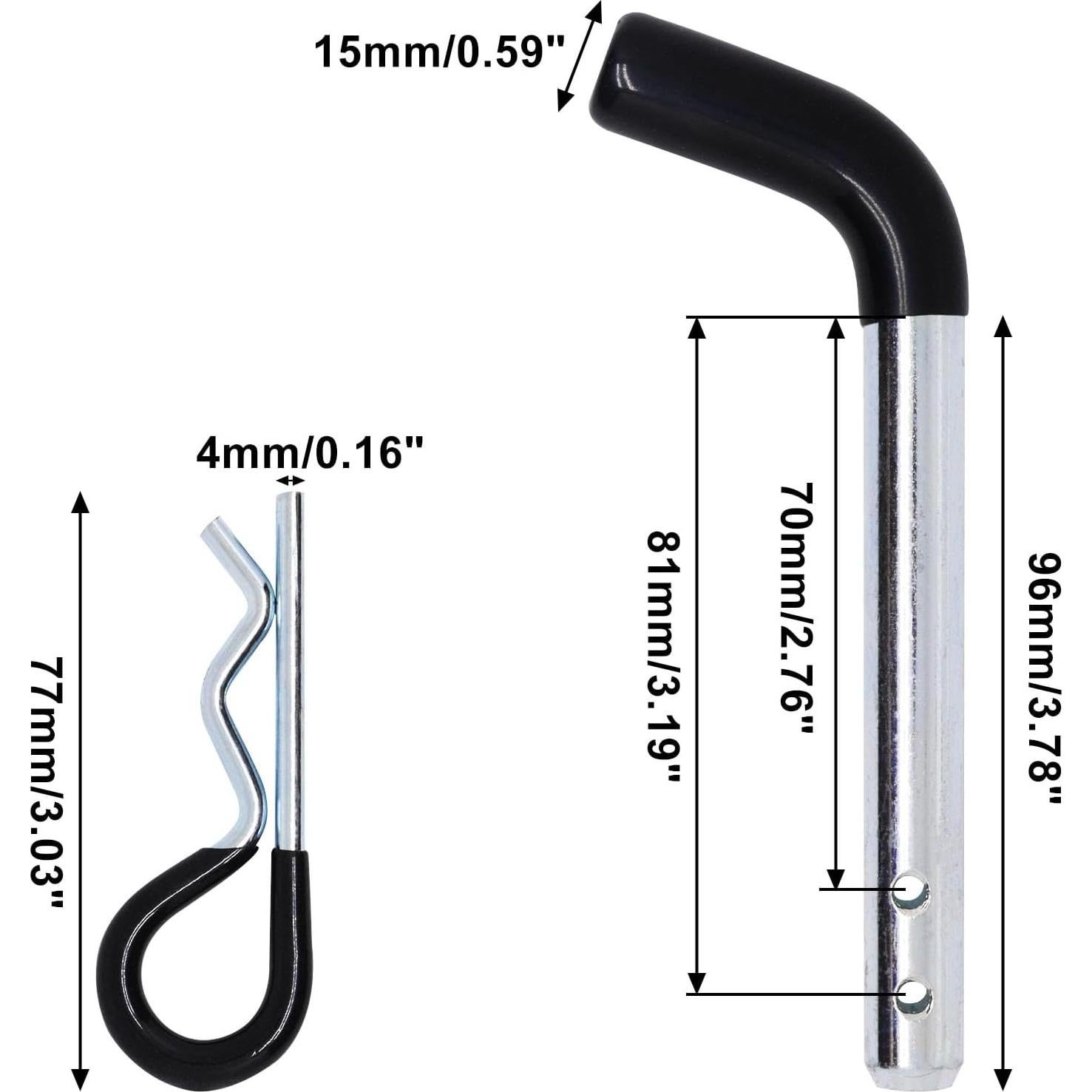 Pasador de Enganche de Remolque YuGtcen 1/2" (1.27 cm) Negro
