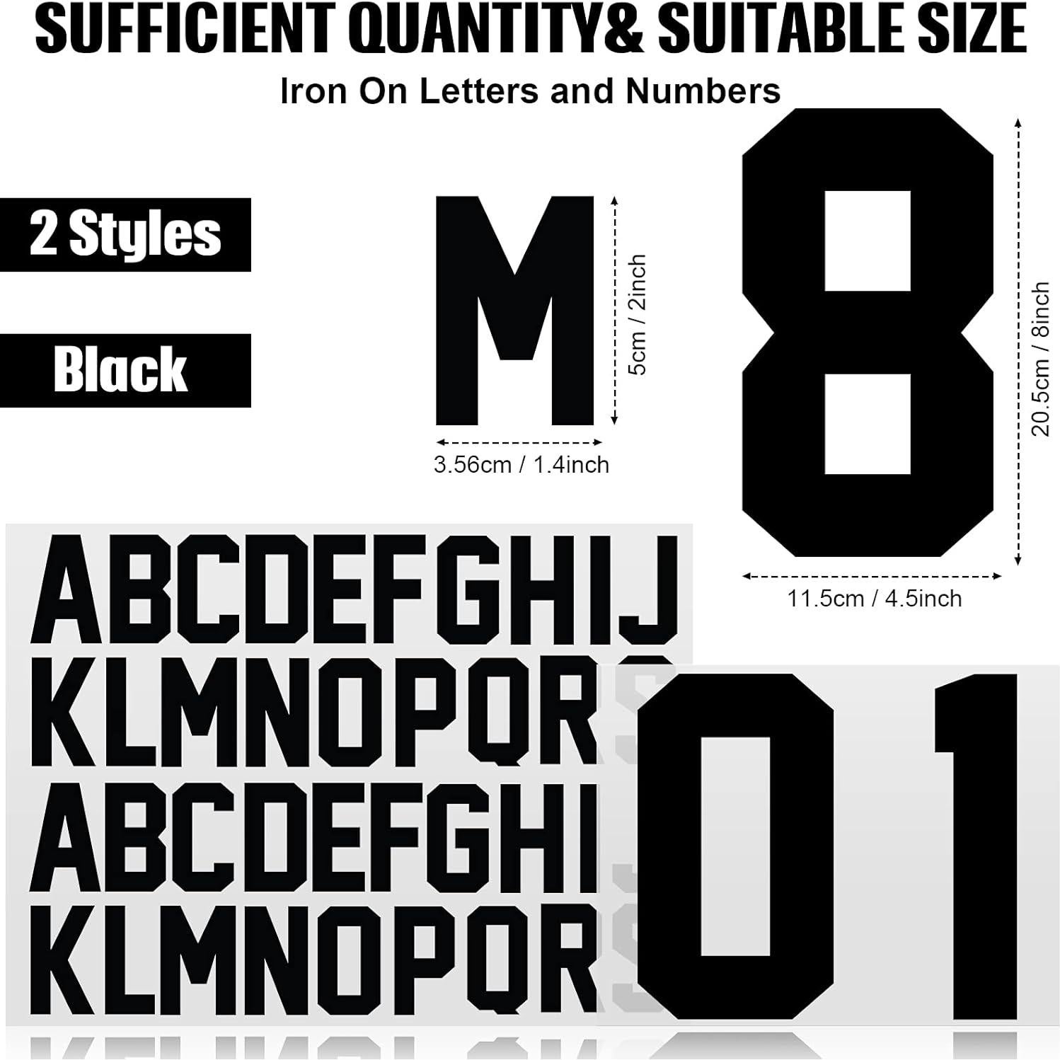 Set Letras y Números de Hierro Outus 216 Pcs Negro 8" y 2"