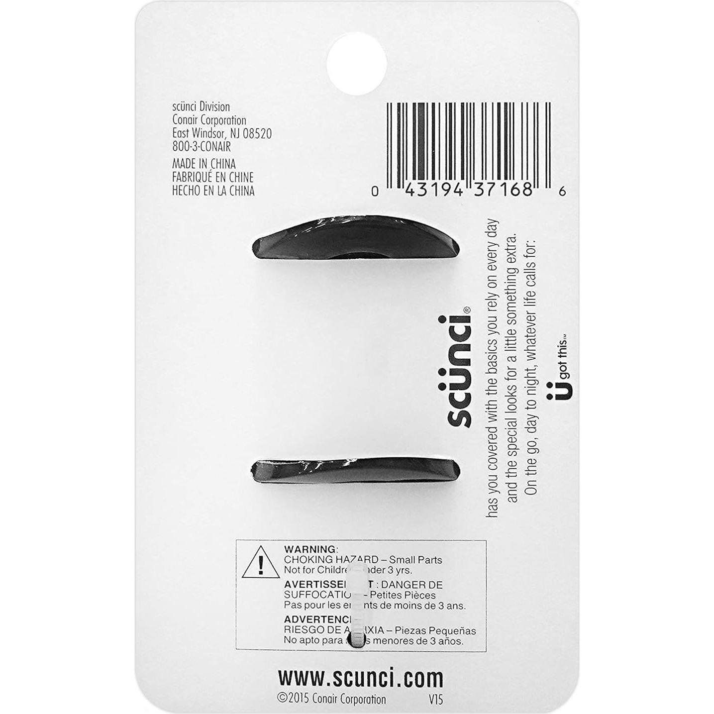 Pinzas de sujeción Scunci No-Slip Grip 5.5 cm - 2 unidades