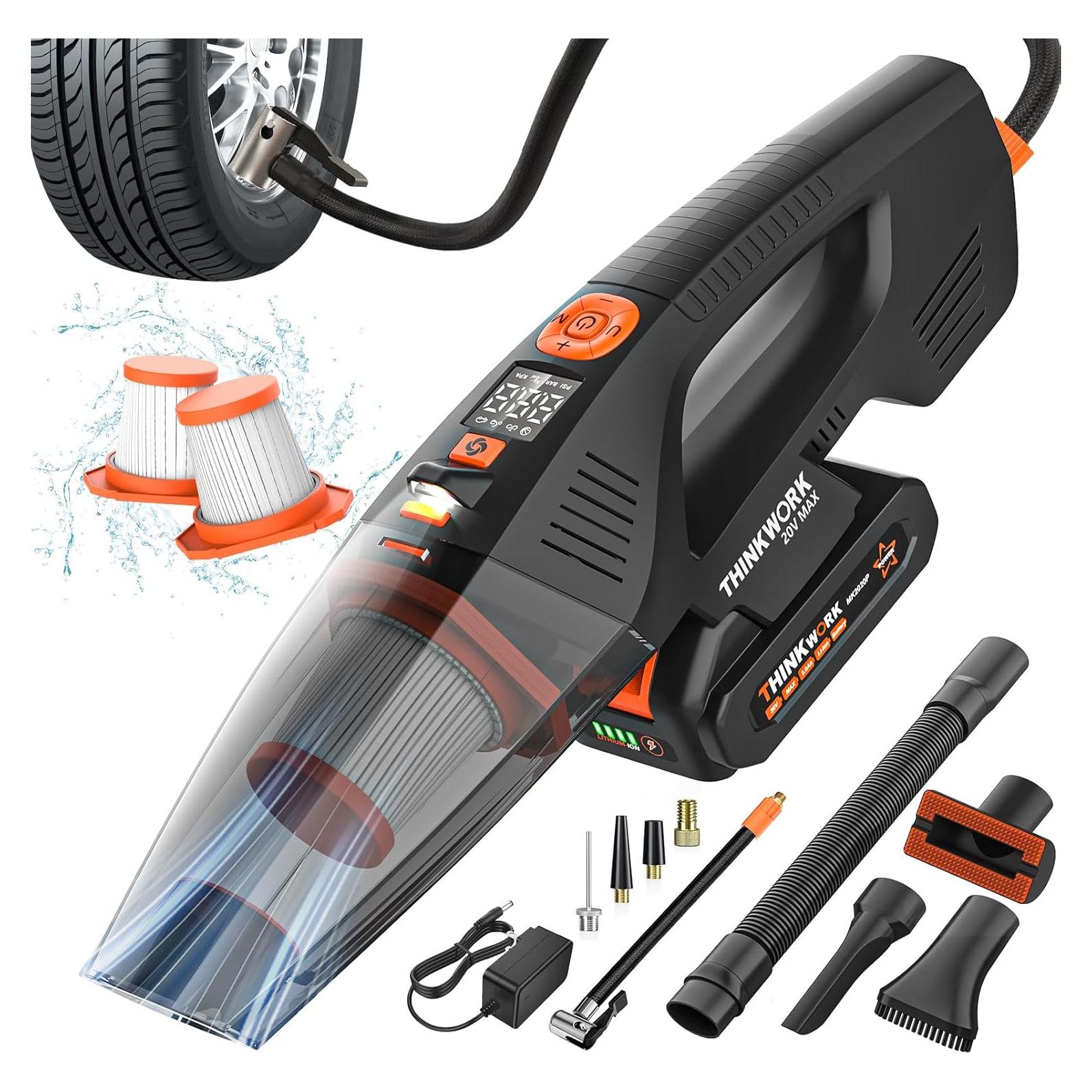 Aspiradora de Coche THINKWORK 20V Inalámbrica 18000Pa