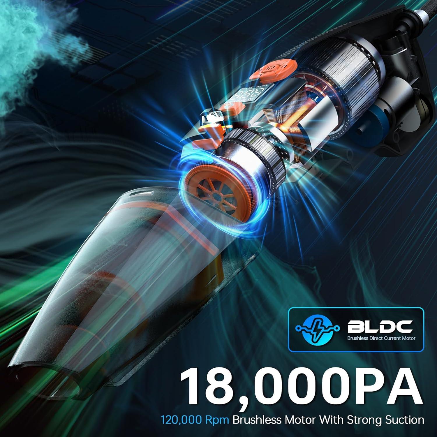 Aspiradora de Coche THINKWORK 20V Inalámbrica 18000Pa