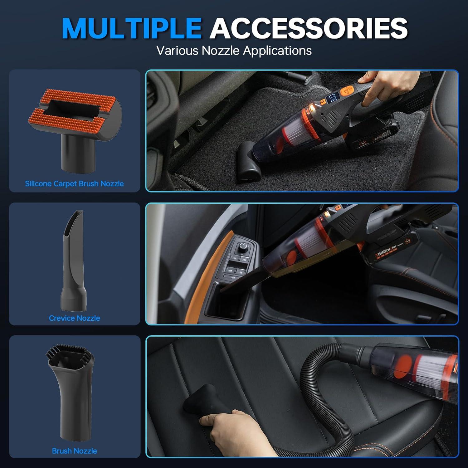 Aspiradora de Coche THINKWORK 20V Inalámbrica 18000Pa