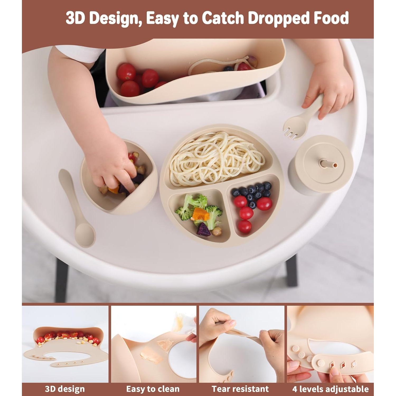 Conjunto de Alimentación para Bebés ECLIP de Silicona 10 Piezas