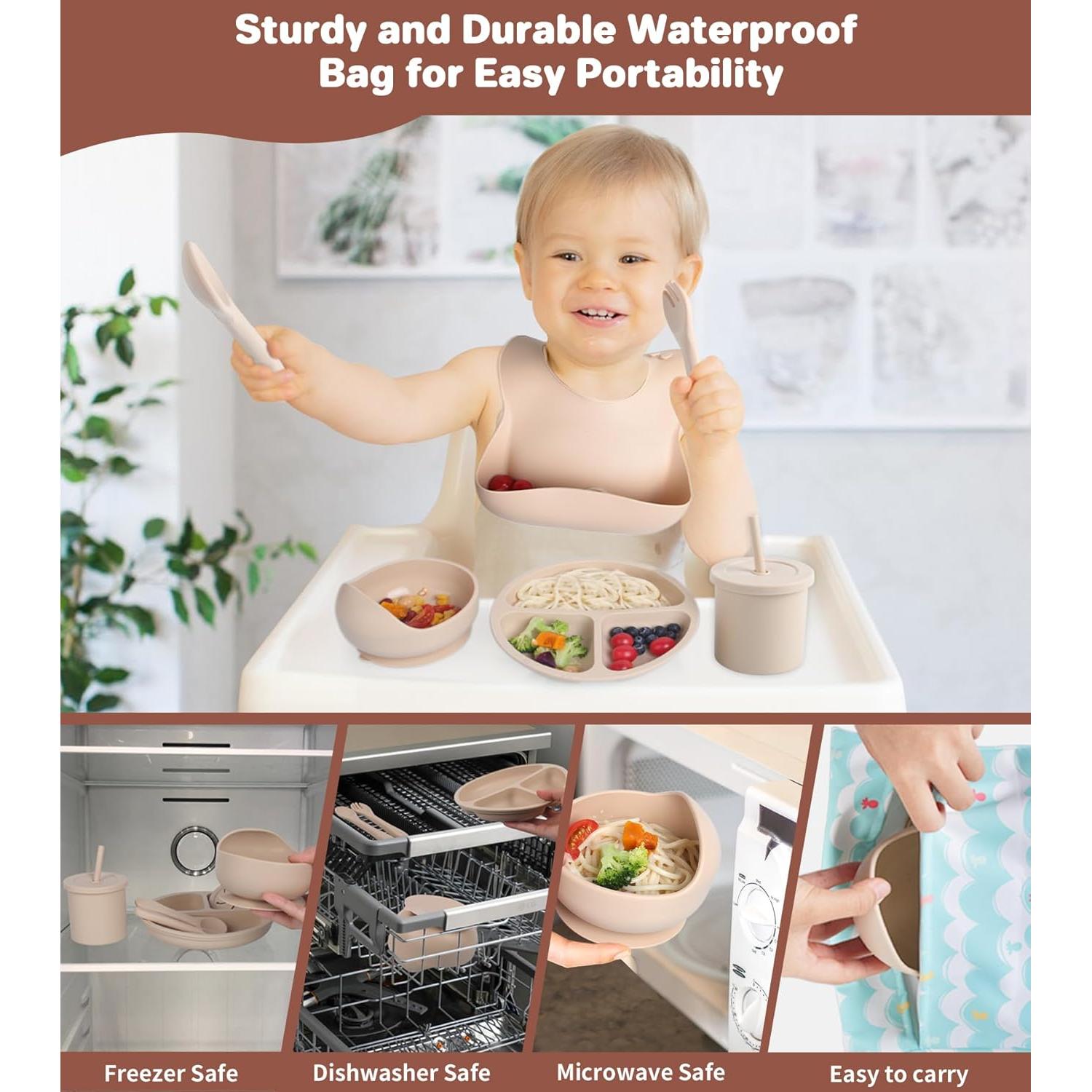 Conjunto de Alimentación para Bebés ECLIP de Silicona 10 Piezas