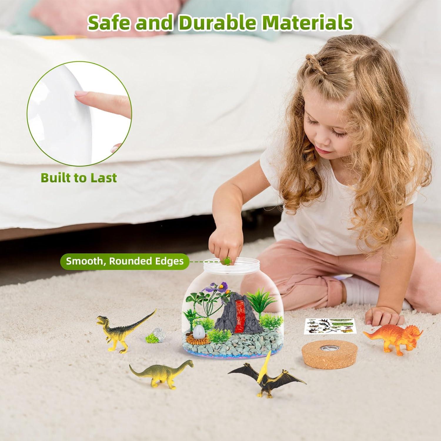 Terrario Iluminado Ednzion Dinosaurios DIY 15x15cm