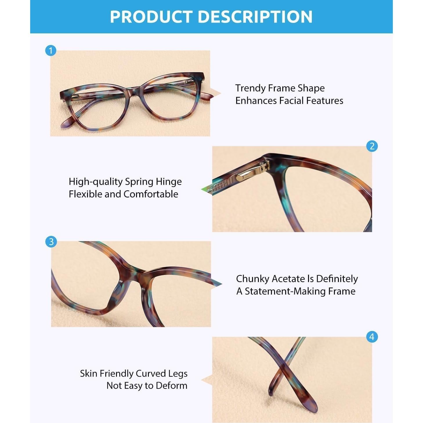 Gafas de luz azul Firmoo para mujer, ojo de gato, anti-reflejo