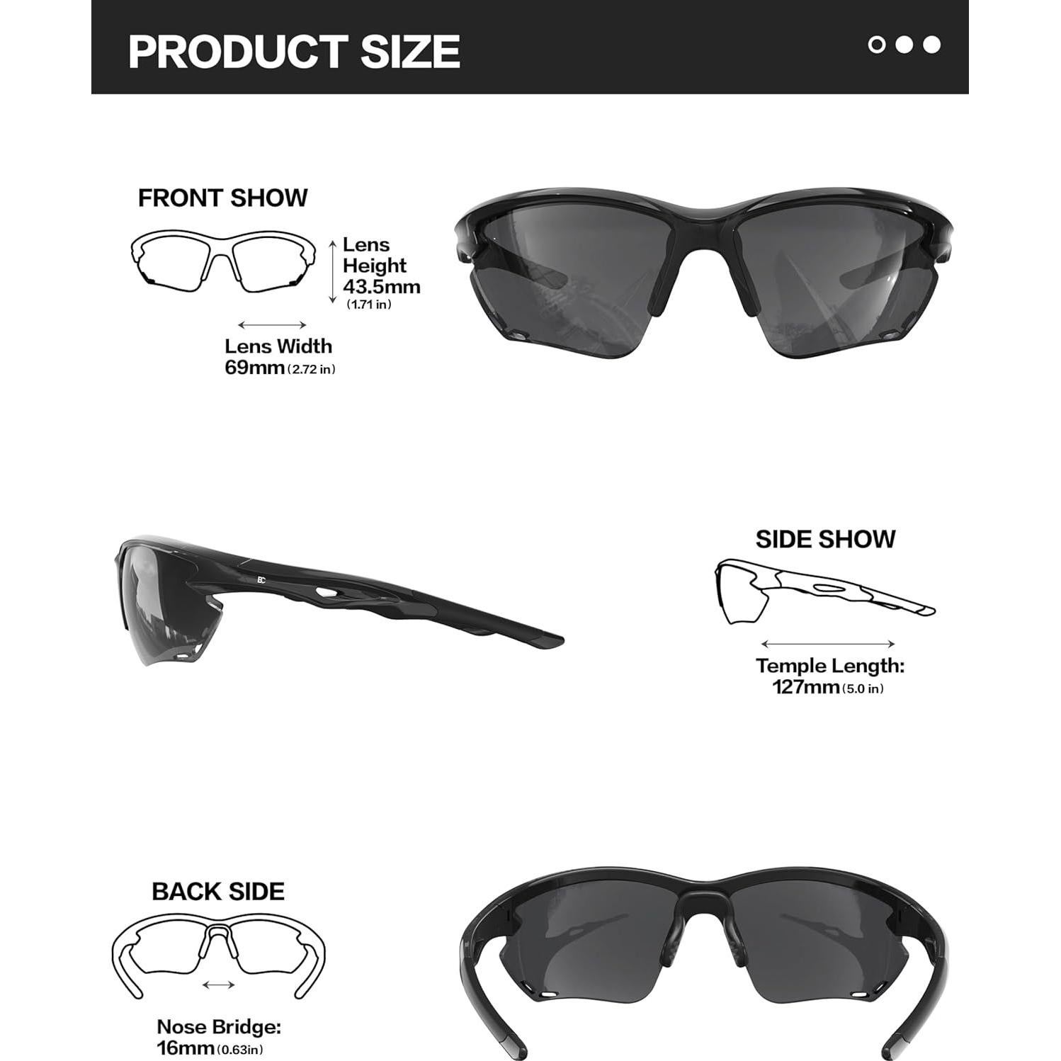 Gafas de sol polarizadas BIRCEN UV400 para ciclismo y correr