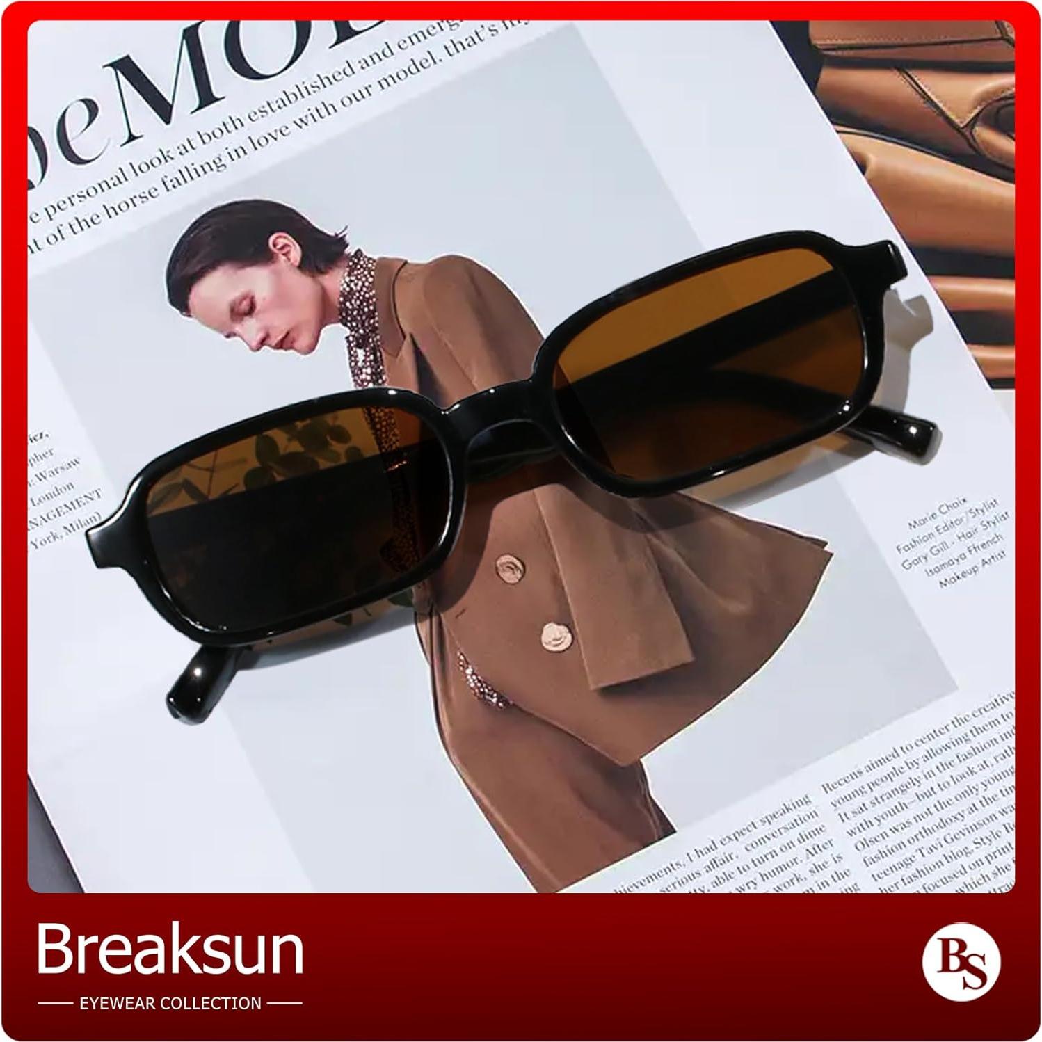 Gafas de sol rectangulares retro Breaksun B79 UV400