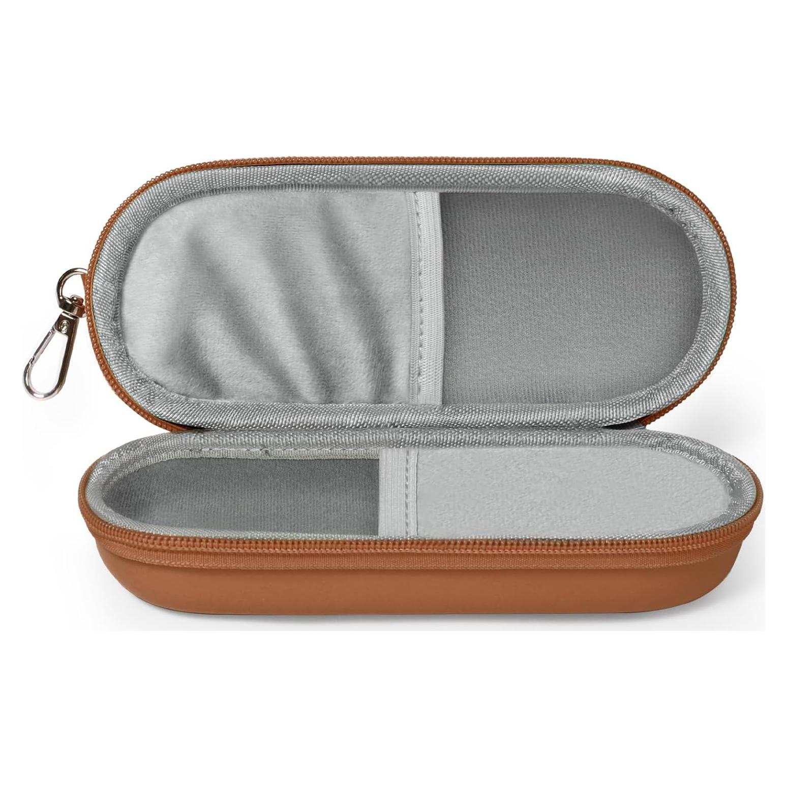 Estuche Doble para Gafas Marrón Organizador con Cremallera