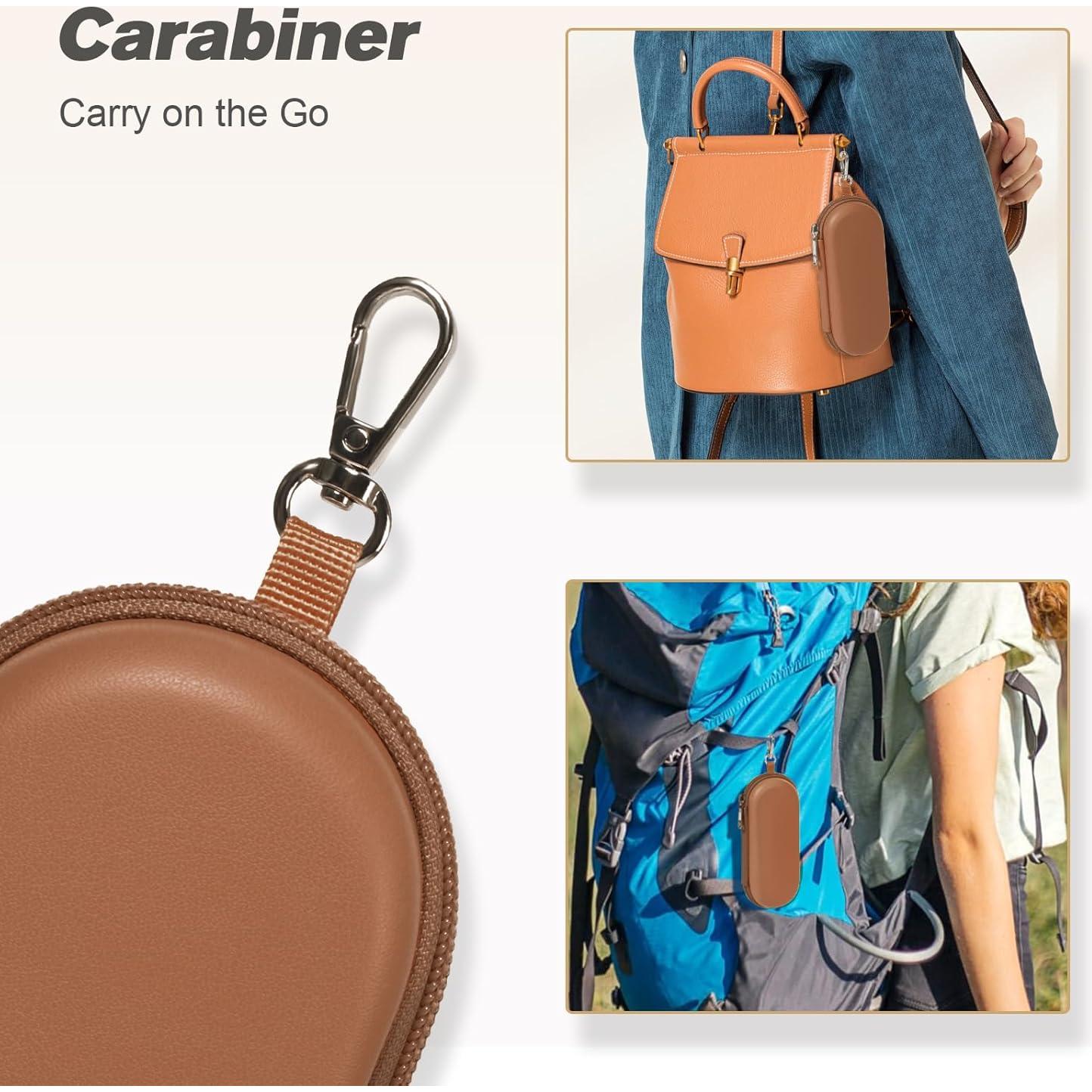 Estuche Doble para Gafas Marrón Organizador con Cremallera