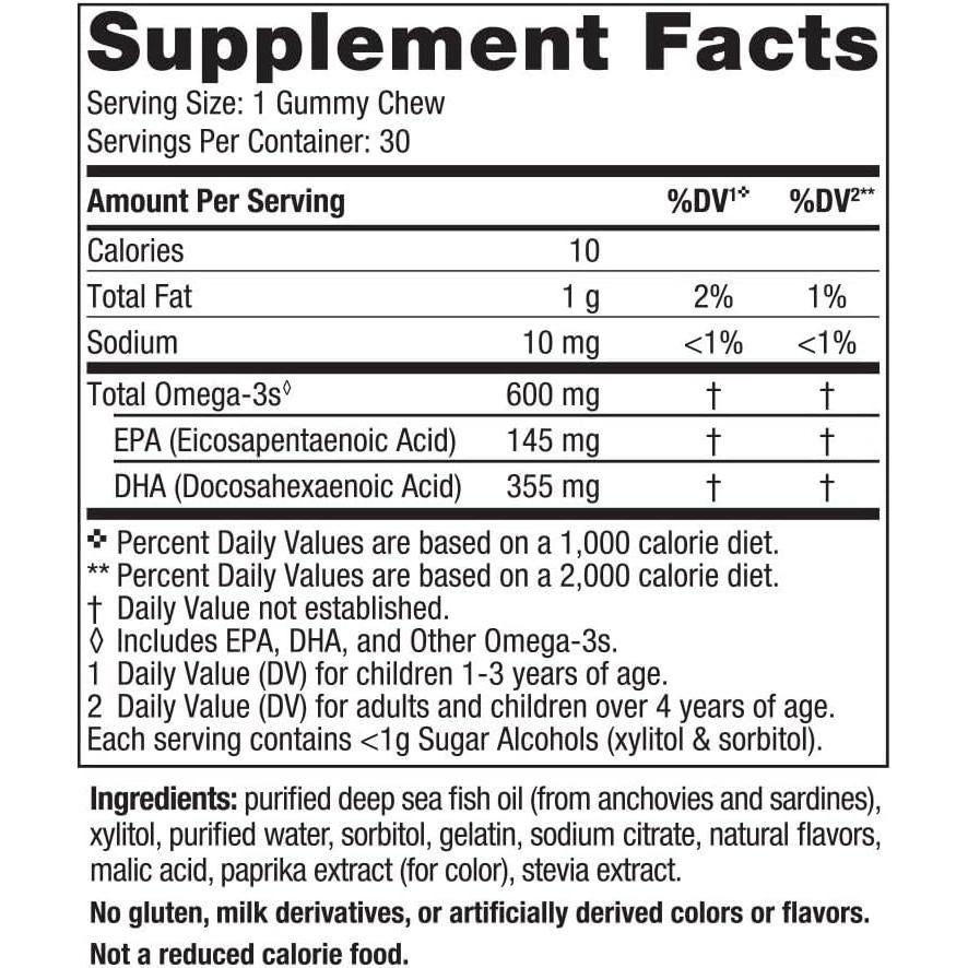 Gominolas DHA Infantil Nordic Naturals 30 Unidades Sabor Tropical