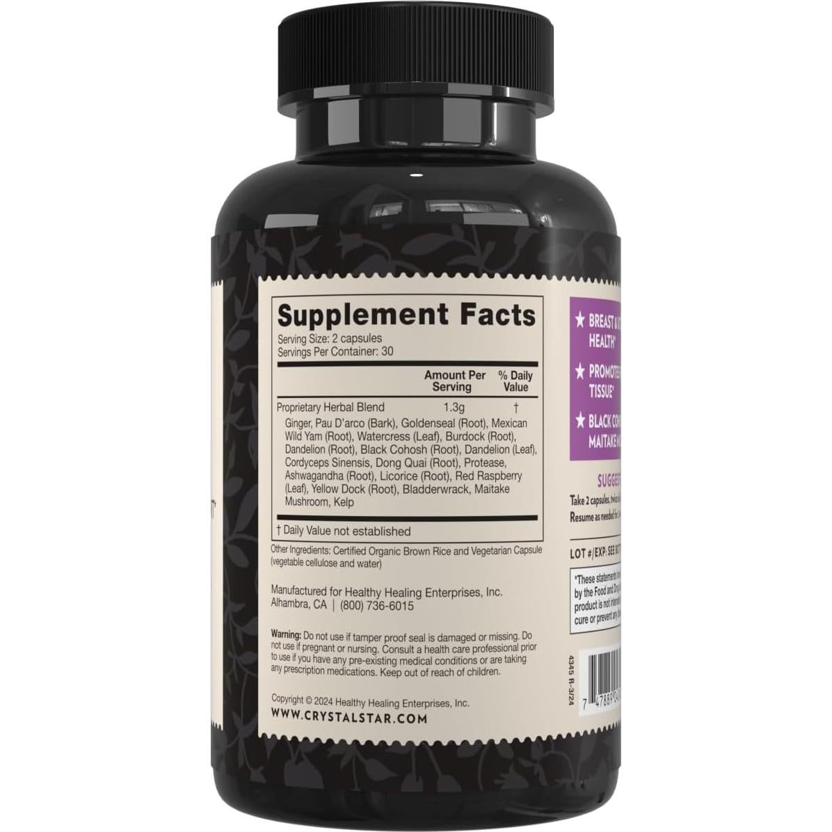 Defensa Fibro Crystal Star 60 Cápsulas - Salud de Senos y Útero