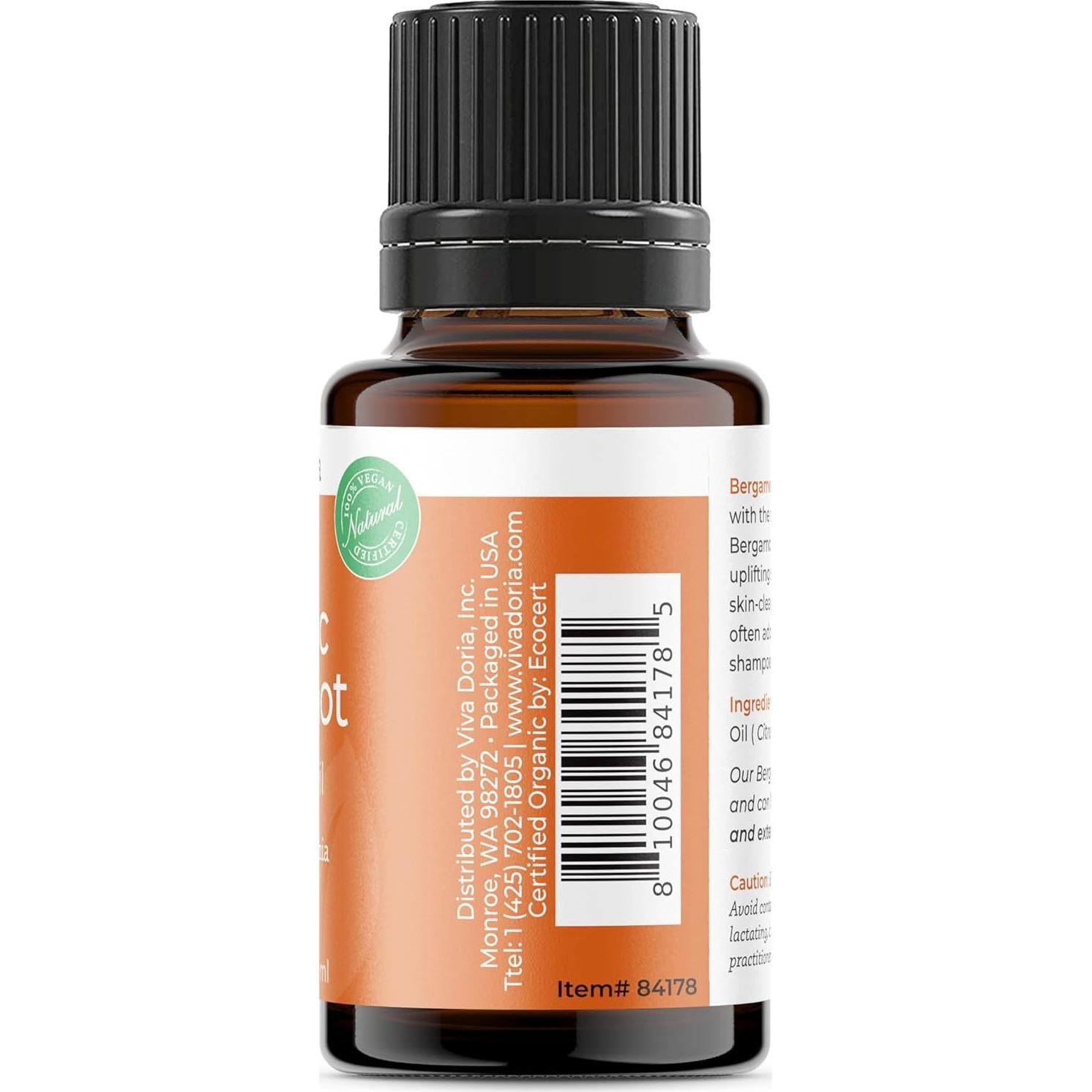 Aceite Esencial de Bergamota Viva Doria 15 mL Orgánico Certificado