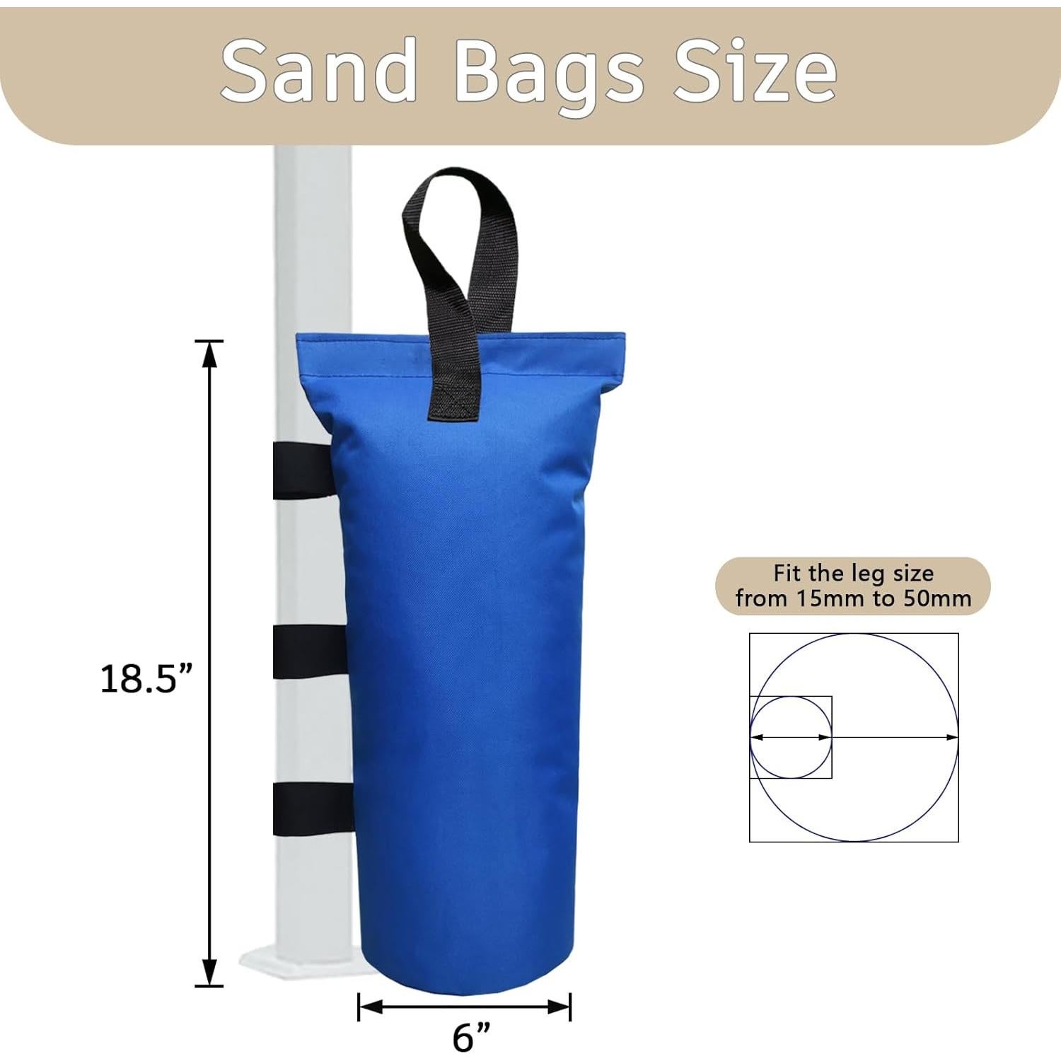 Juego de 4 Bolsas de Peso D&ONEHOS para Carpa Azul 54 kg