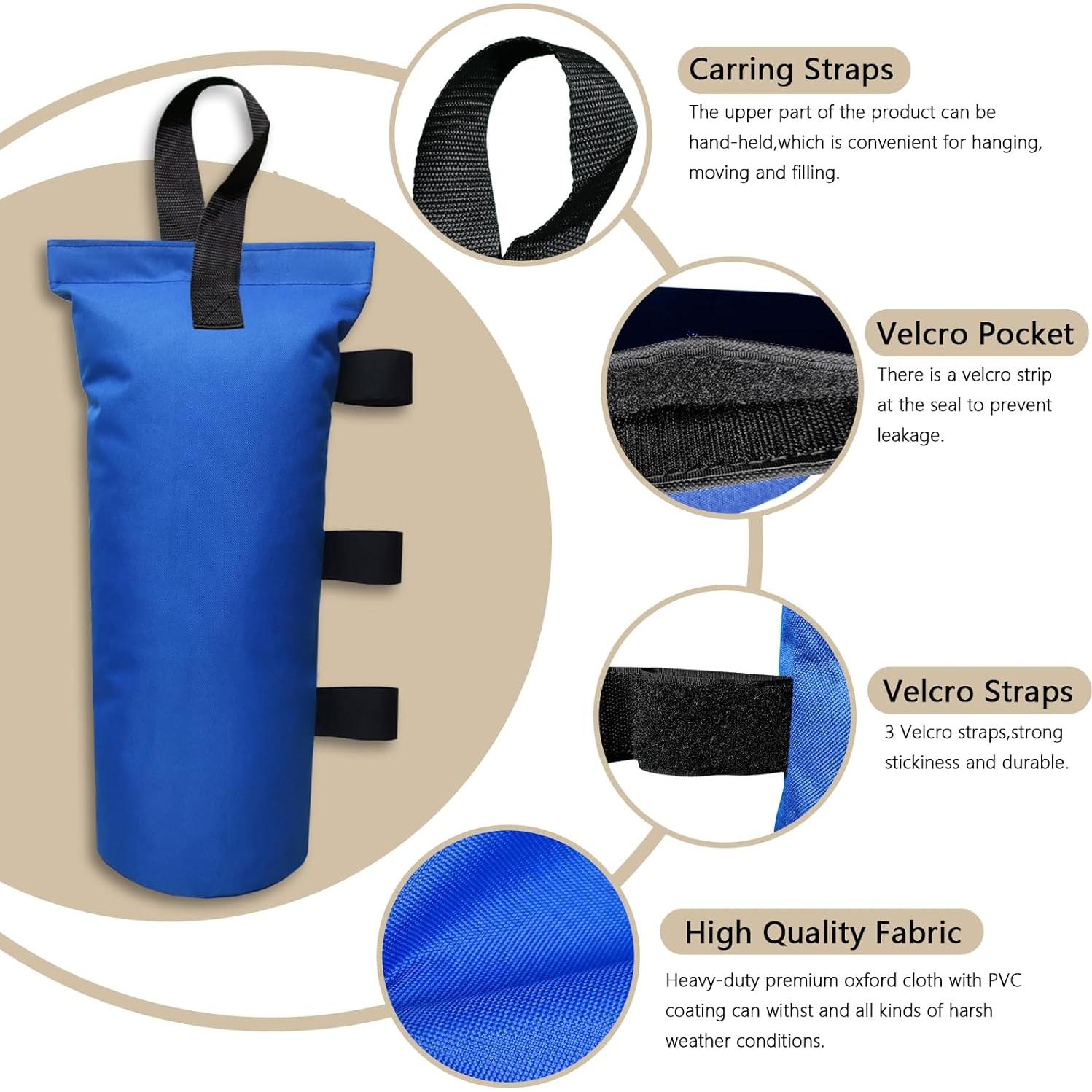 Juego de 4 Bolsas de Peso D&ONEHOS para Carpa Azul 54 kg