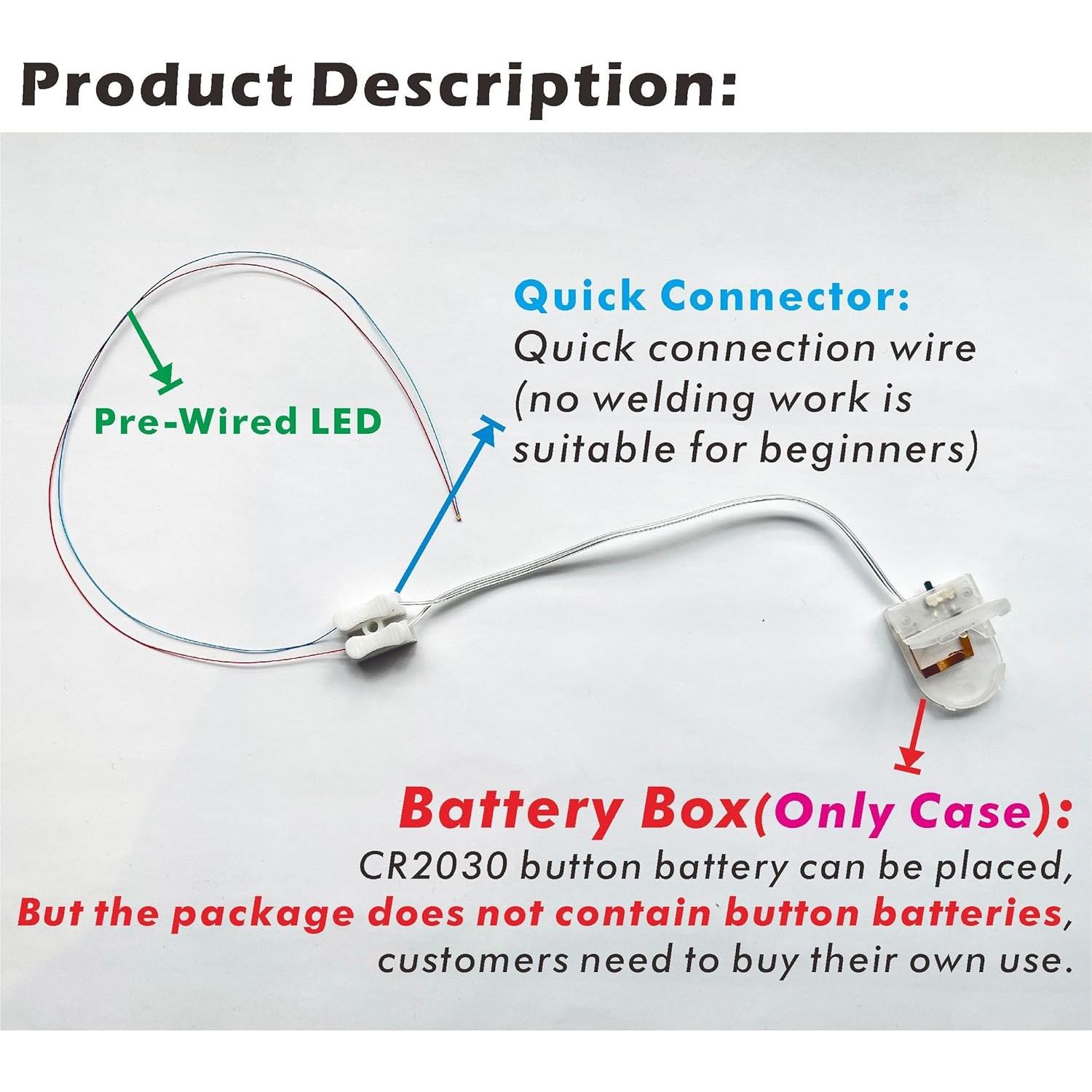 50 LEDs SMD Pre-cableados ZZHOB 3V Multicolor para Modelismo