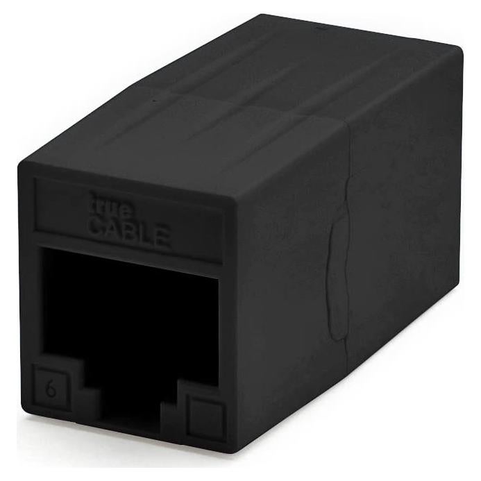 Acoplador Cat6 trueCABLE hembra a hembra RJ45 negro 2 piezas