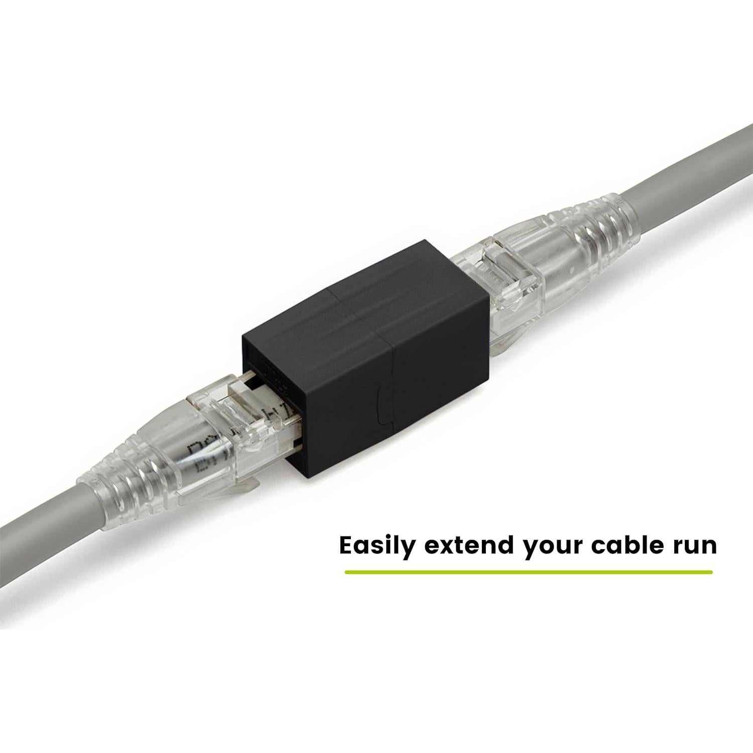 Acoplador Cat6 trueCABLE hembra a hembra RJ45 negro 2 piezas