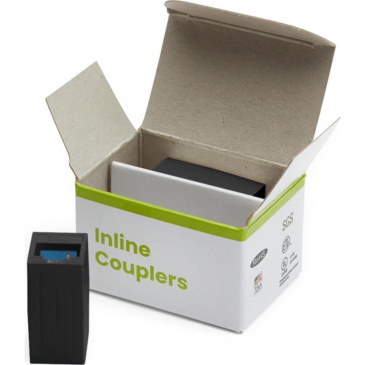 Acoplador Cat6 trueCABLE hembra a hembra RJ45 negro 2 piezas