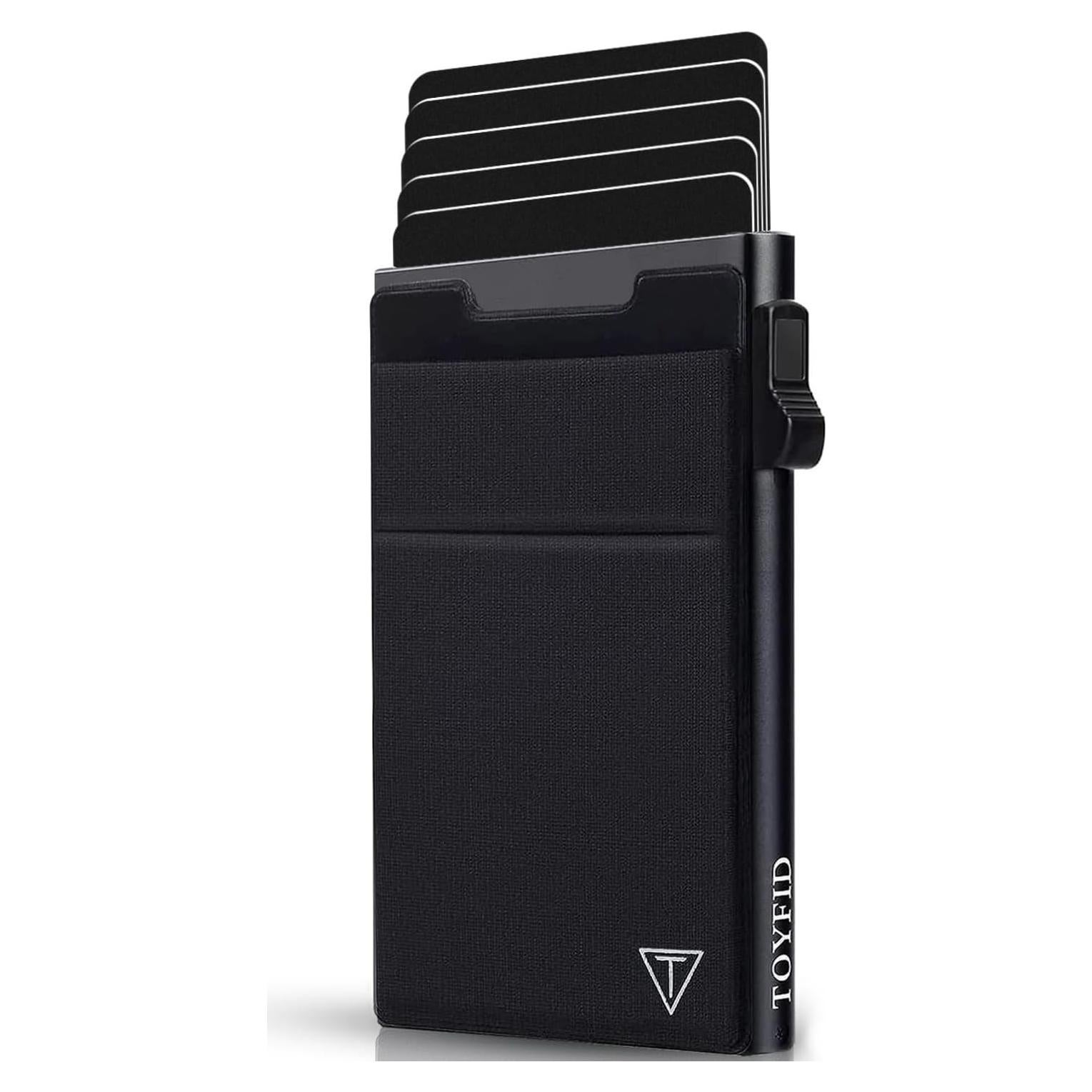 Billetera Slim TOYFID para Hombres con Bloqueo RFID - Negro