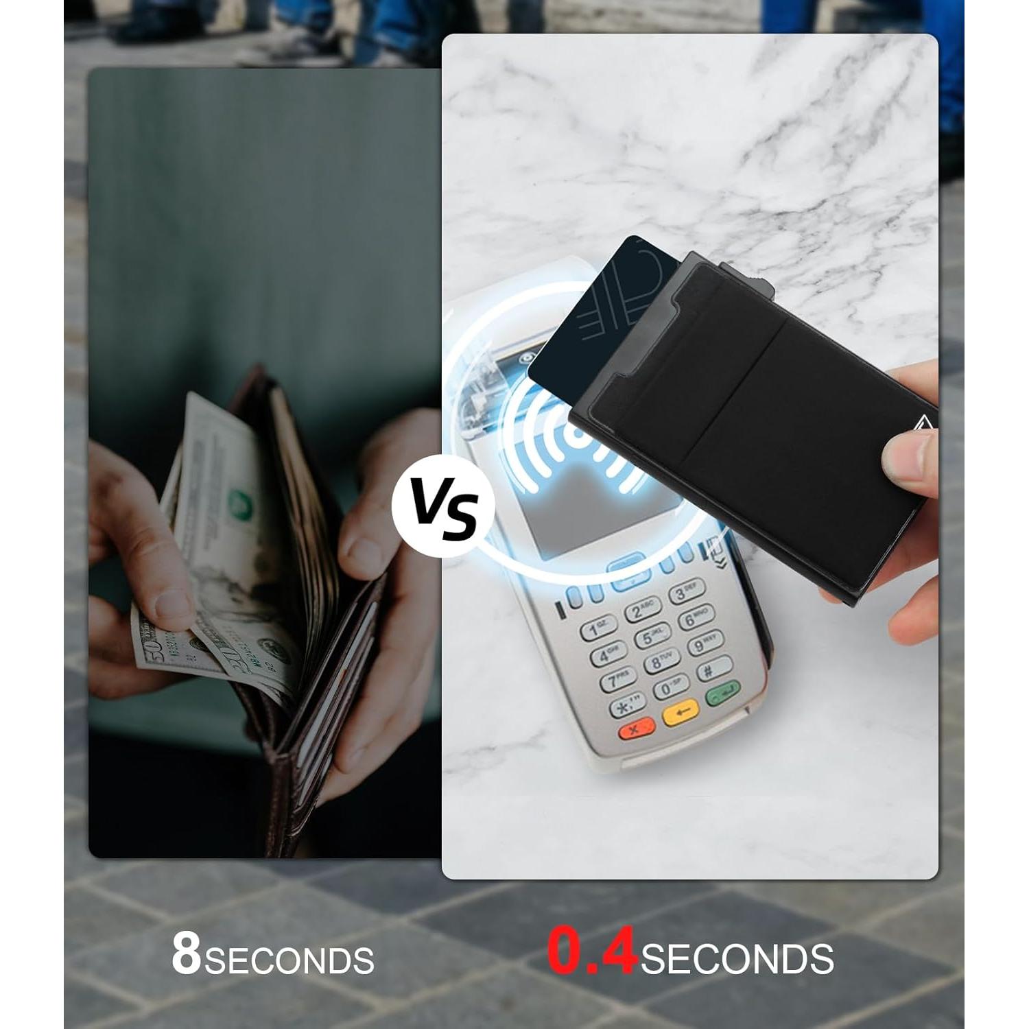 Billetera Slim TOYFID para Hombres con Bloqueo RFID - Negro