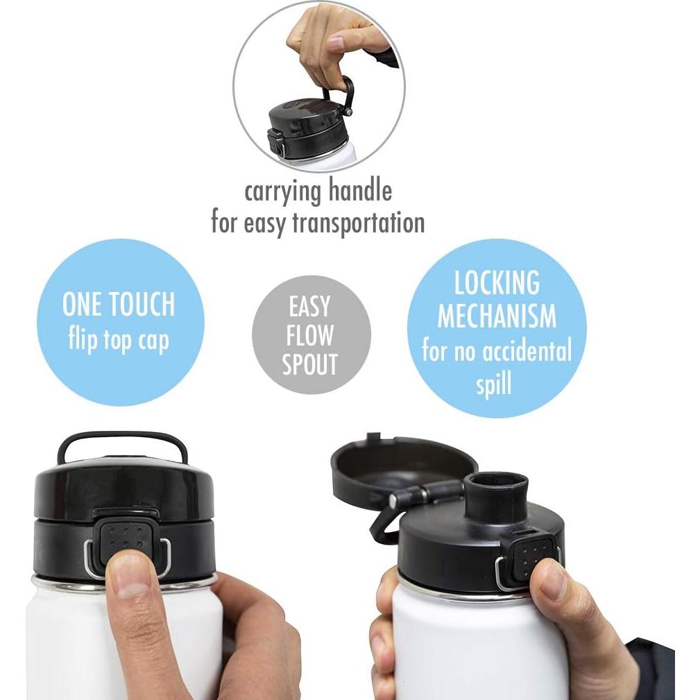 Botella de Agua Aislada MIRA 710 ml Acero Inoxidable Negro