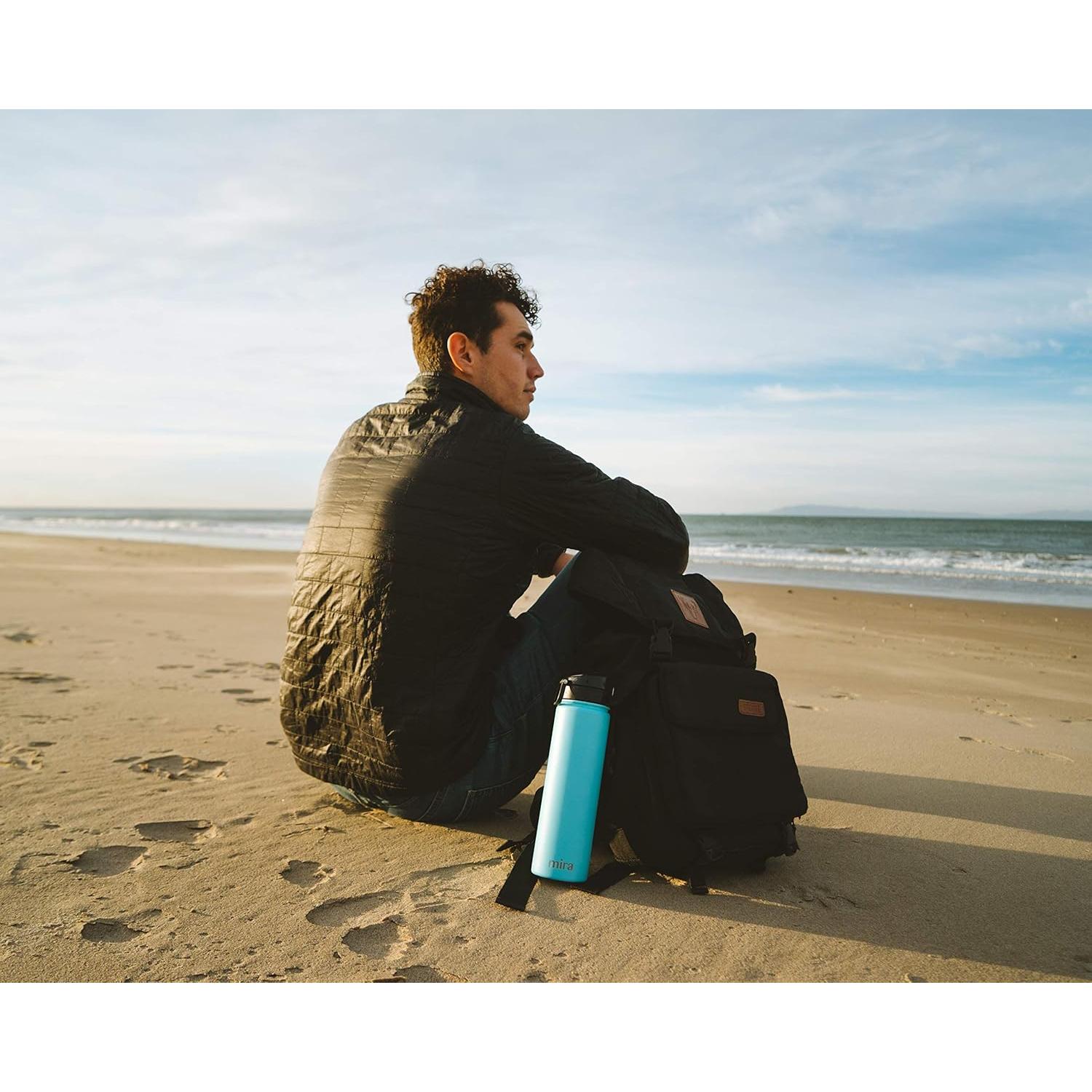 Botella de Agua Aislada MIRA 710 ml Acero Inoxidable Negro