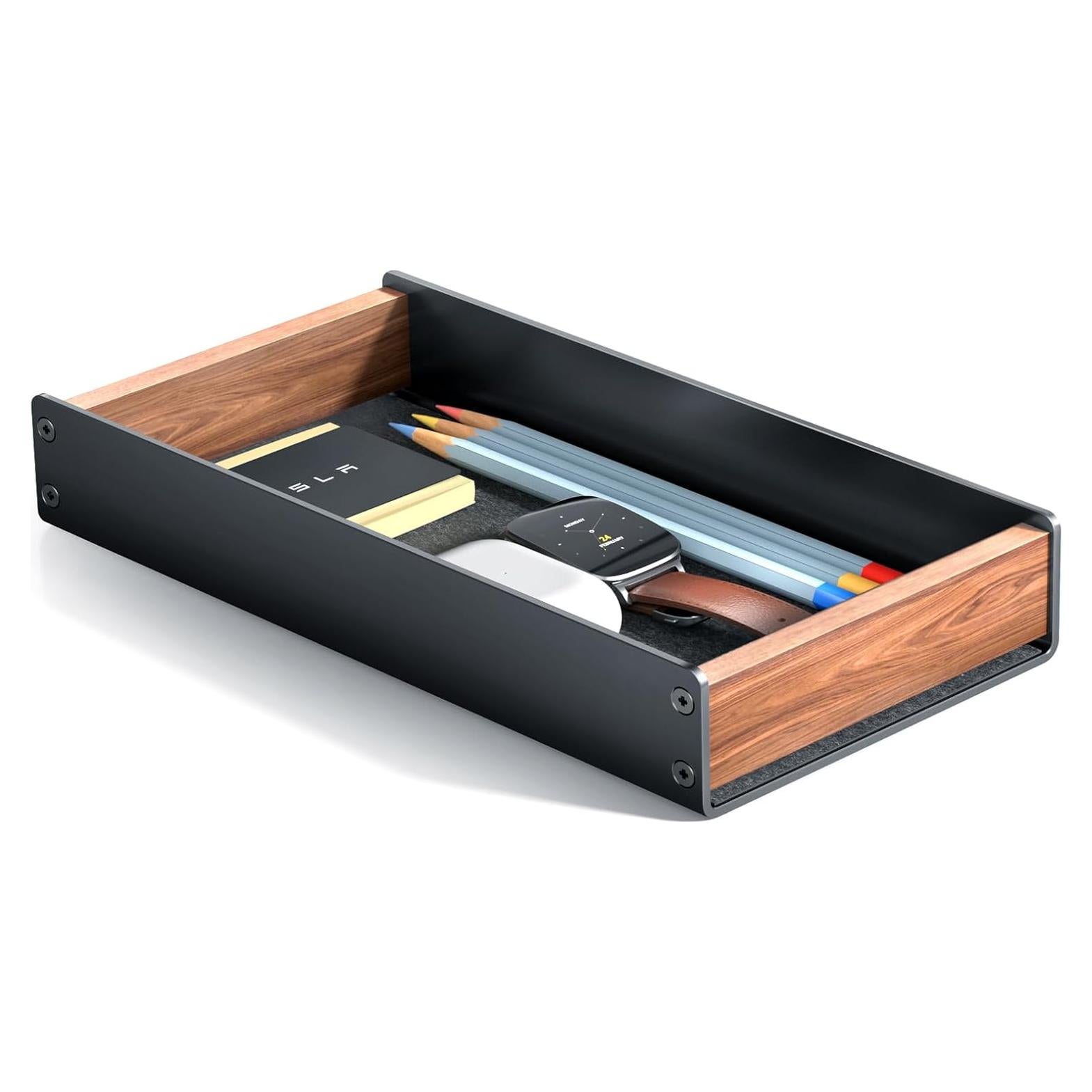 Organizador de Escritorio UPERGO de Madera de Nogal 47x32 cm