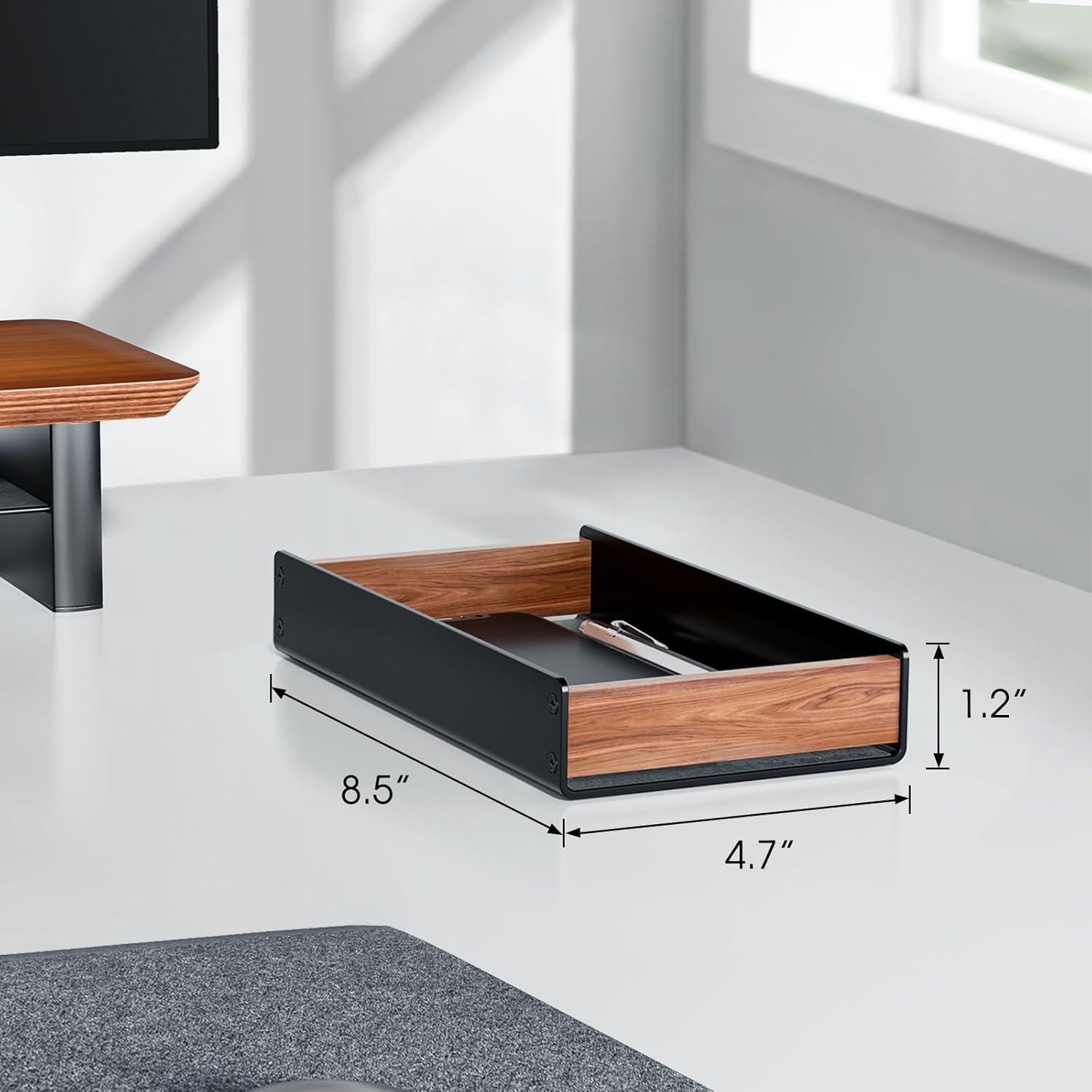 Organizador de Escritorio UPERGO de Madera de Nogal 47x32 cm