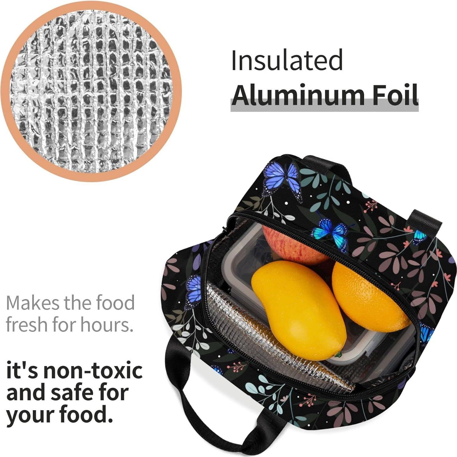 Bolsa de Almuerzo Aislada Hmklpi Mariposa 22x20x13cm