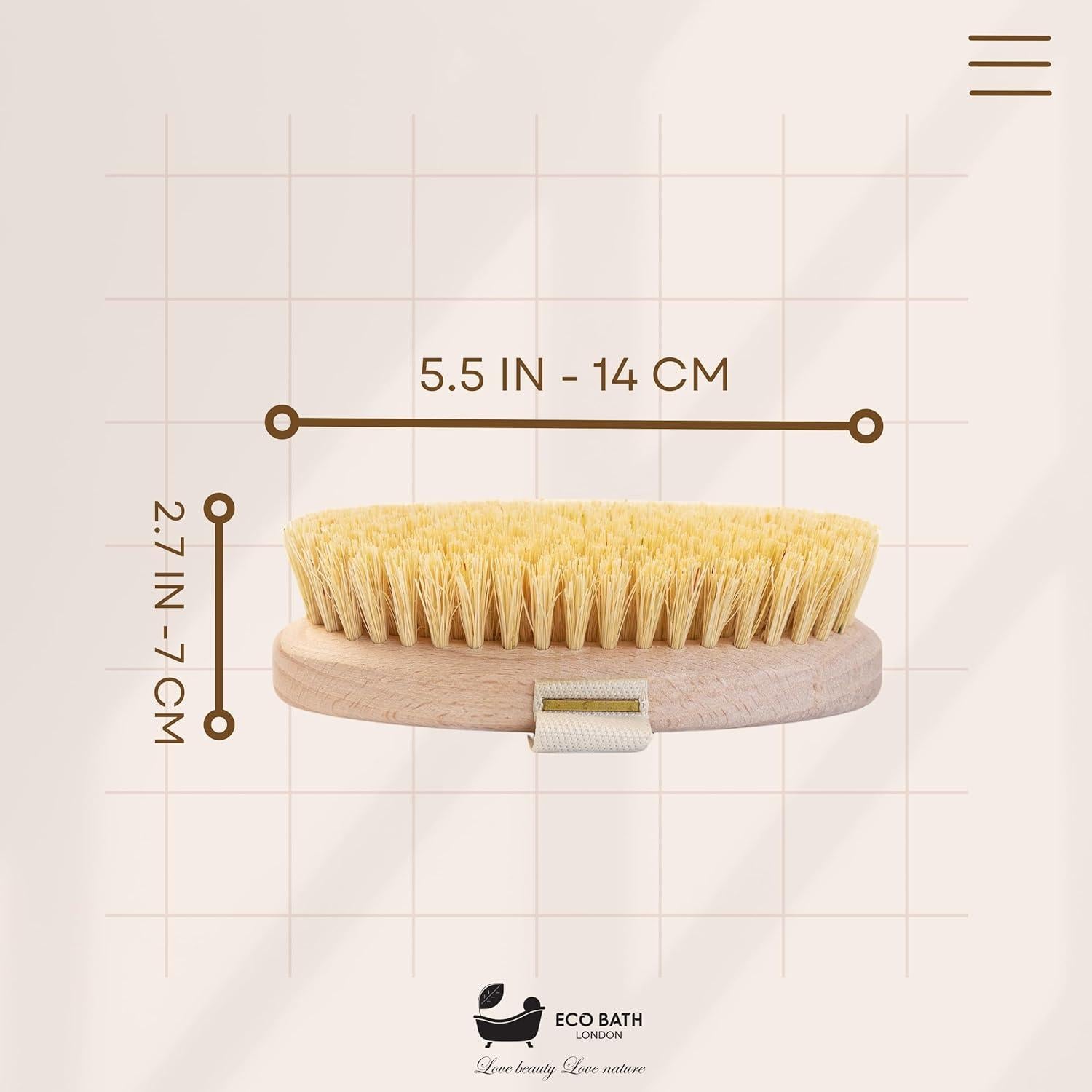 Cepillo de Mano de Masaje Eco Bath de Sisal Natural 14x5 cm