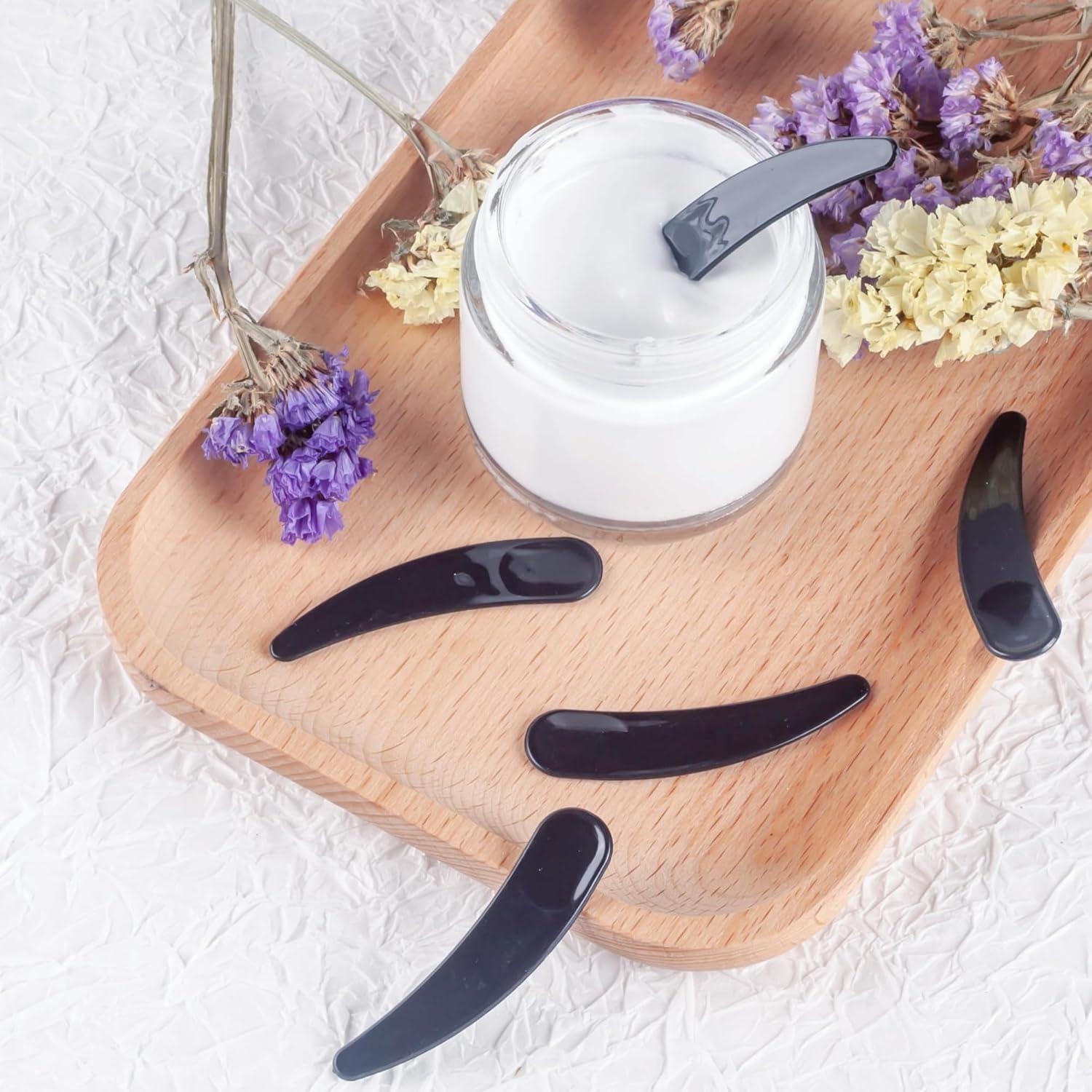 100 Espátulas Cosméticas GOLACKY Mini Cuchara Plástica Negra