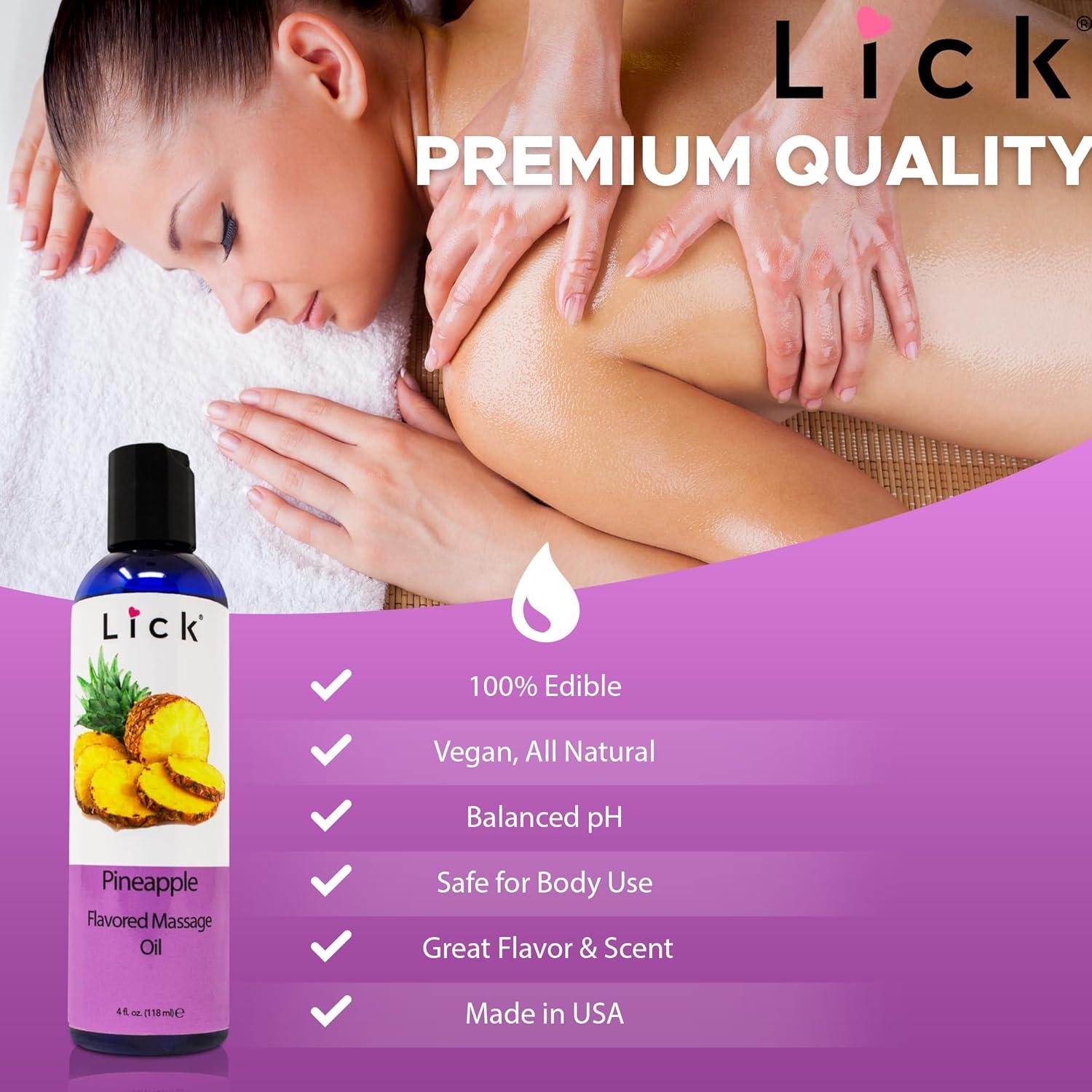 Aceite de Masaje Lick Sabor Piña 118ml con Vitamina E