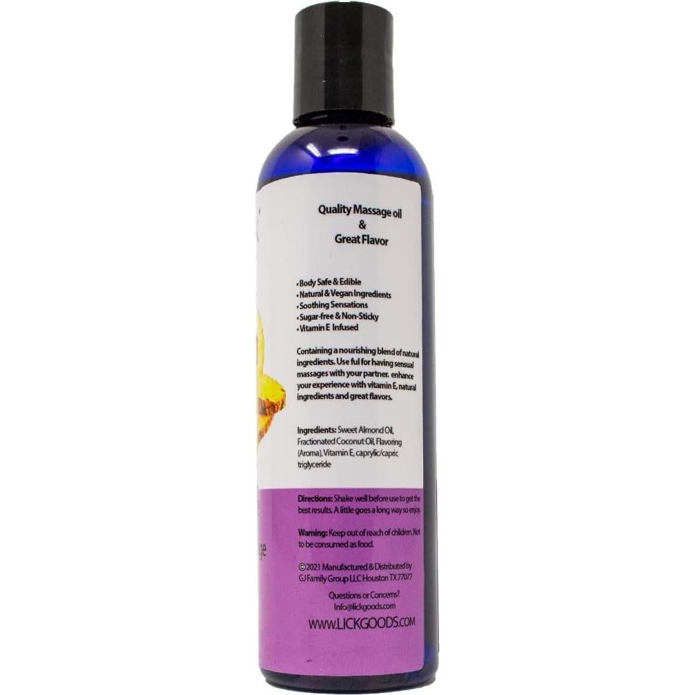 Aceite de Masaje Lick Sabor Piña 118ml con Vitamina E