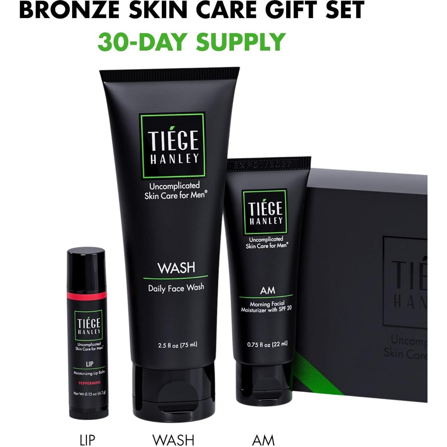 Set de Cuidado de la Piel para Hombres Tiege Hanley Bronce