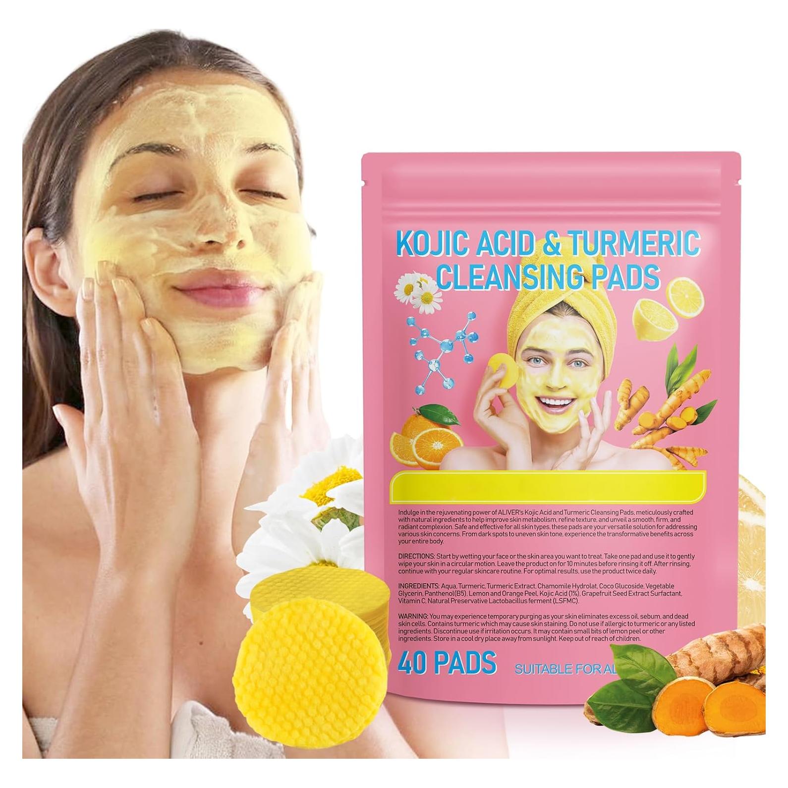 Discos Limpiadores Ácido Kójico y Cúrcuma Akareni 40 Unidades
