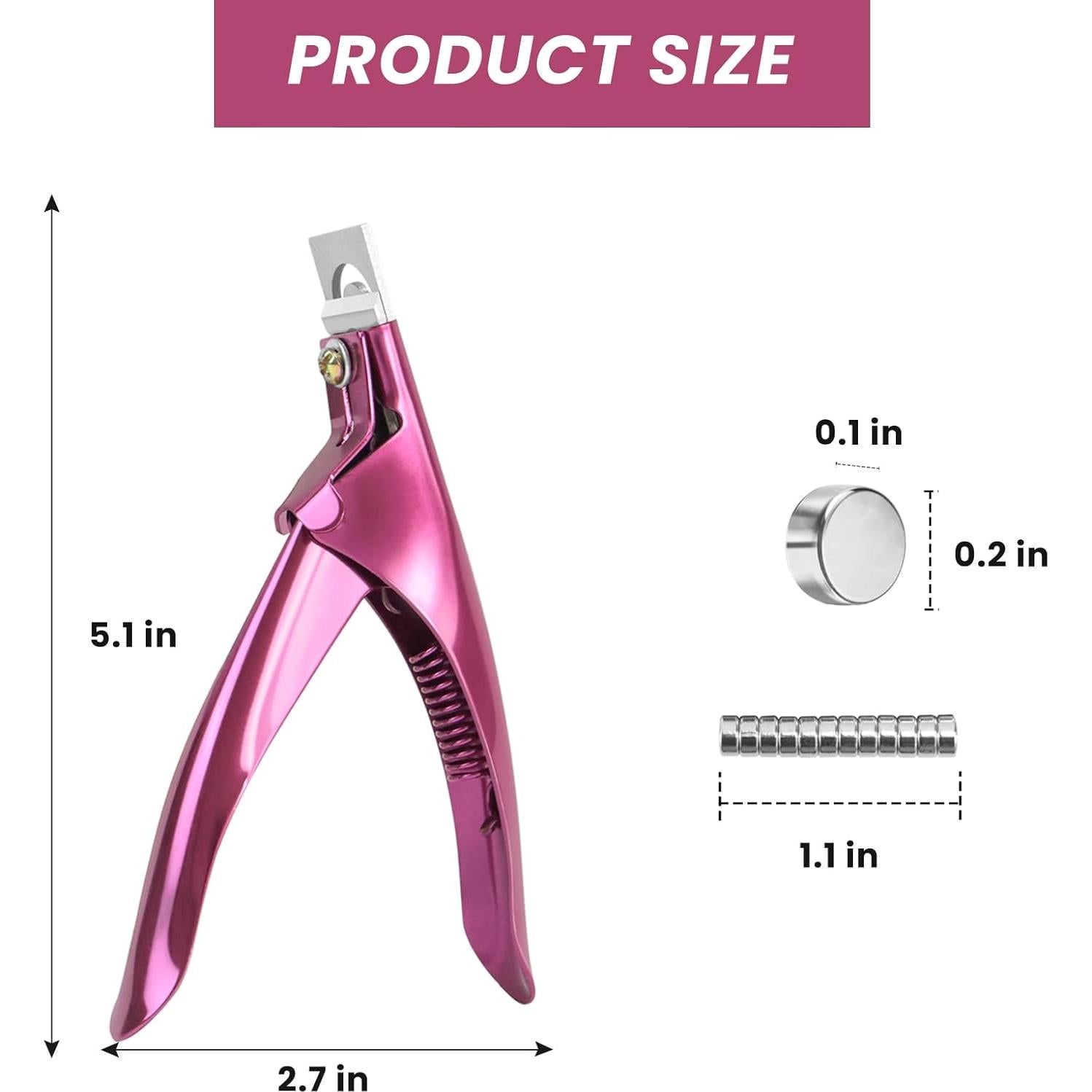 Cortador de Uñas Acrílico Inartato con Imanes - Rosa