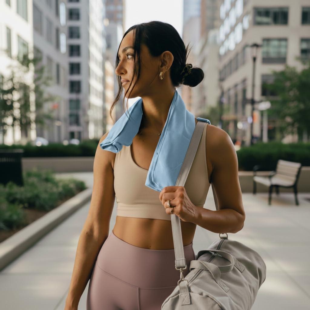 Toalla de Mano de Microfibra WellRox - Antideslizante, Secado Rápido, 67x41 cm, Azul