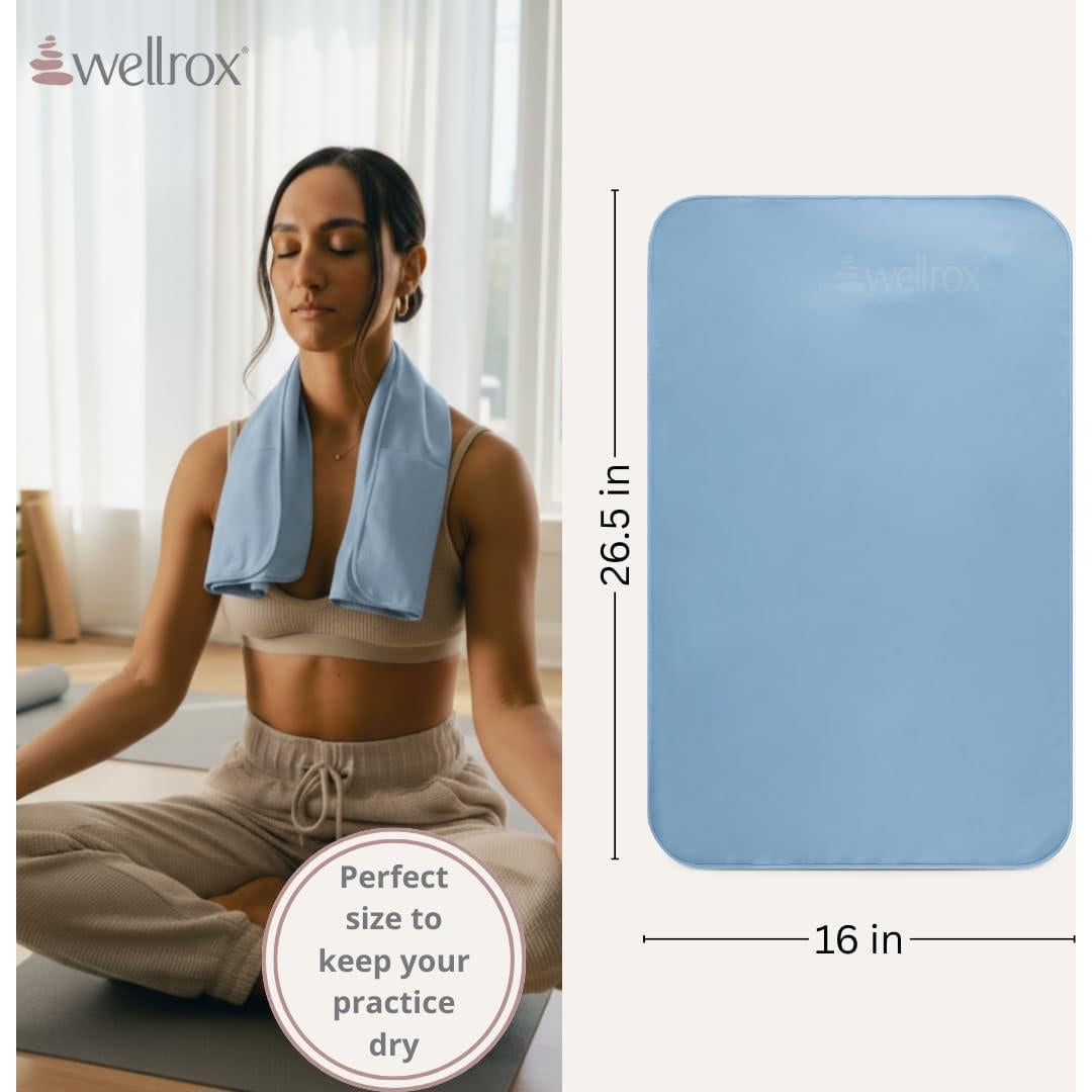 Toalla de Mano de Microfibra WellRox - Antideslizante, Secado Rápido, 67x41 cm, Azul