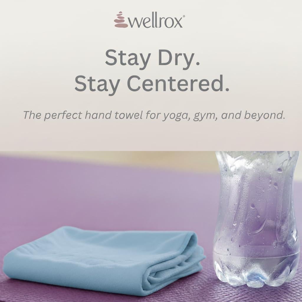 Toalla de Mano de Microfibra WellRox - Antideslizante, Secado Rápido, 67x41 cm, Azul