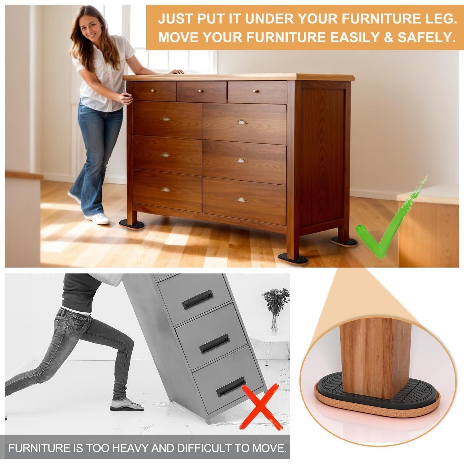 Deslizadores de Muebles PISAO 4PCS Fieltro Ovalados 240x145mm