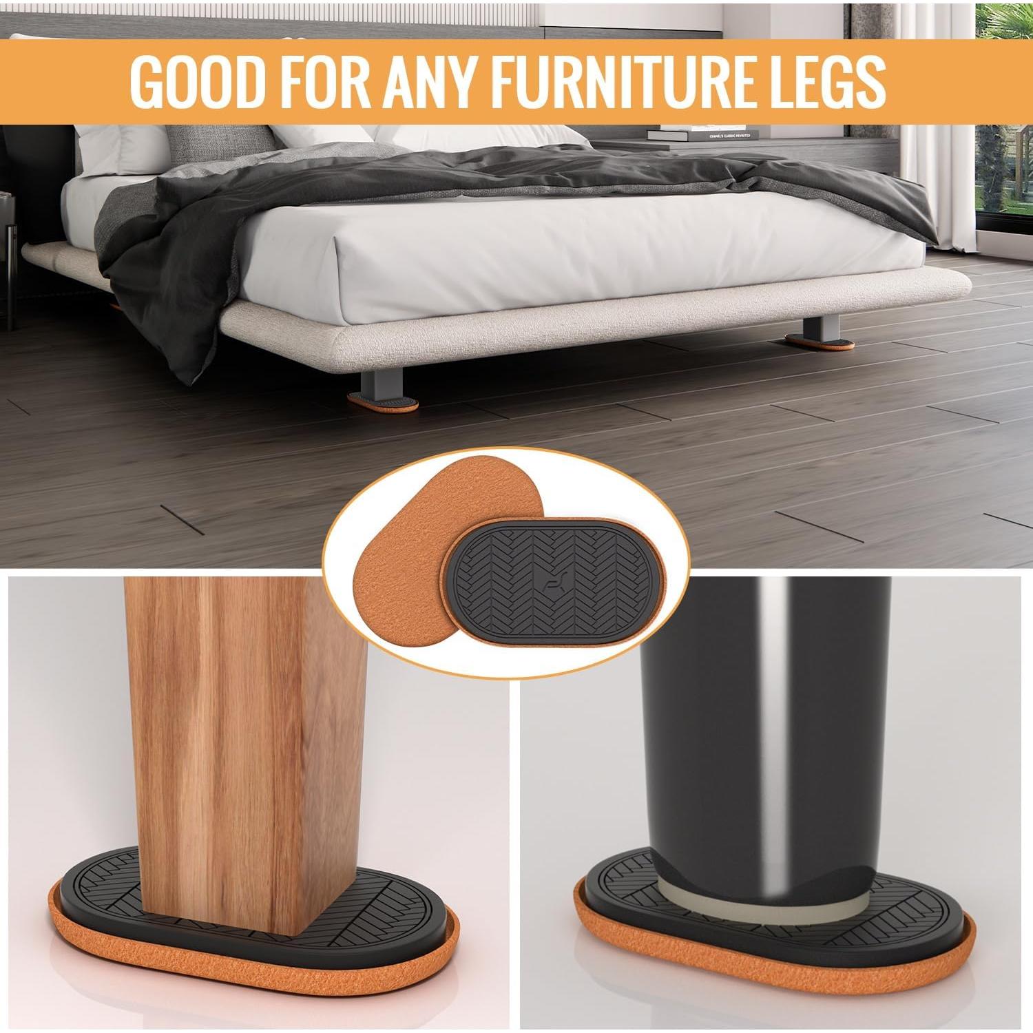 Deslizadores de Muebles PISAO 4PCS Fieltro Ovalados 240x145mm