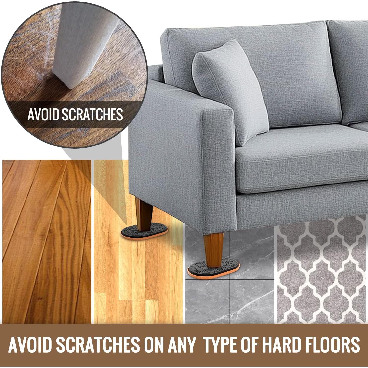 Deslizadores de Muebles PISAO 4PCS Fieltro Ovalados 240x145mm