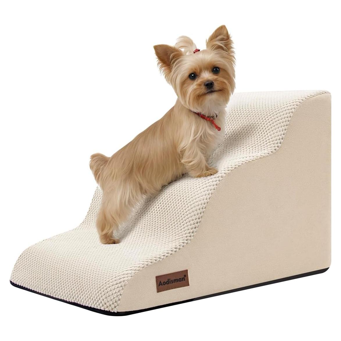 Escalera para Perros aodisman 3 Pasos Beige Antideslizante
