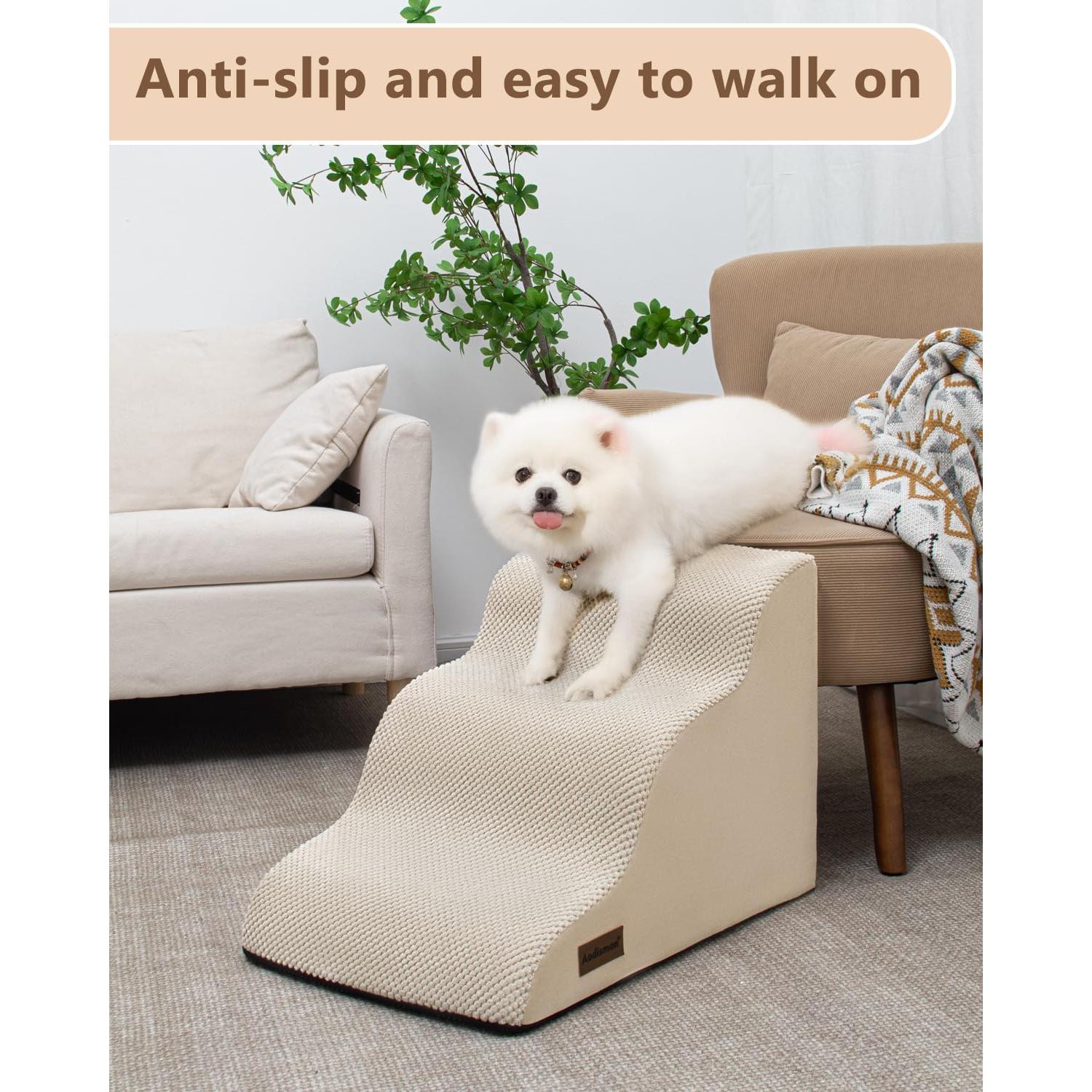 Escalera para Perros aodisman 3 Pasos Beige Antideslizante