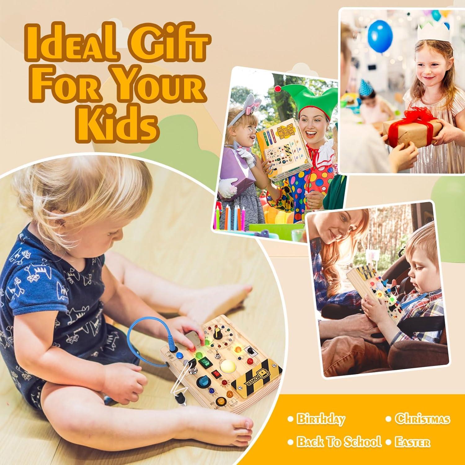 Tablero Ocupado Montessori CGS con 11 Interruptores LED 17x13.5cm