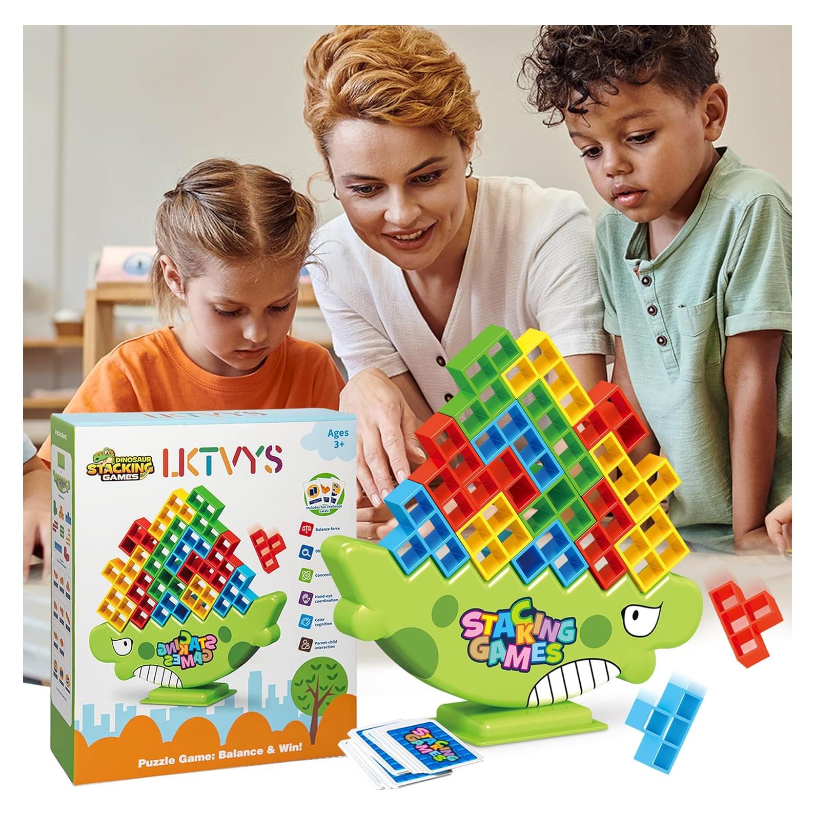 Juego de Apilar Torres de Dinosaurios Heyilong 64PCS - Juguete STEM