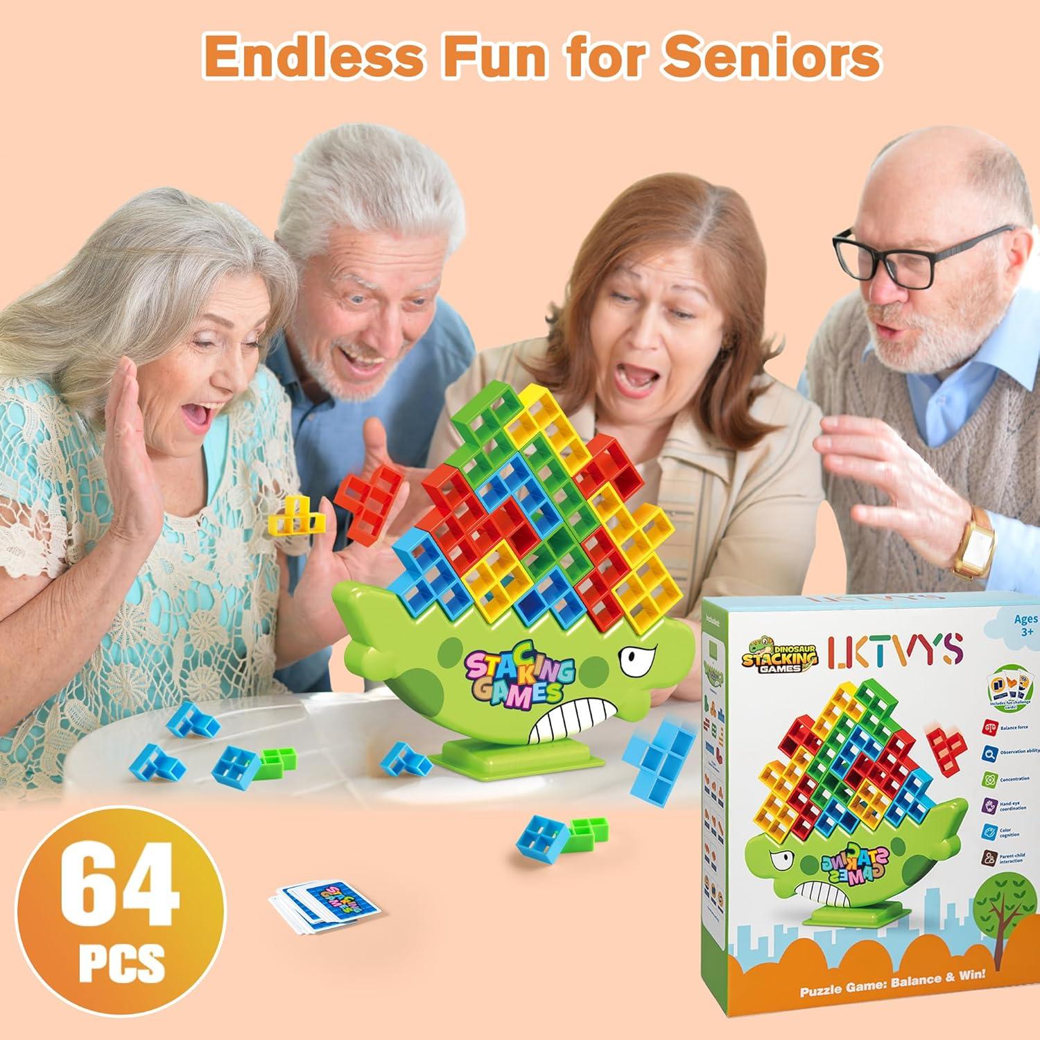 Juego de Apilar Torres de Dinosaurios Heyilong 64PCS - Juguete STEM