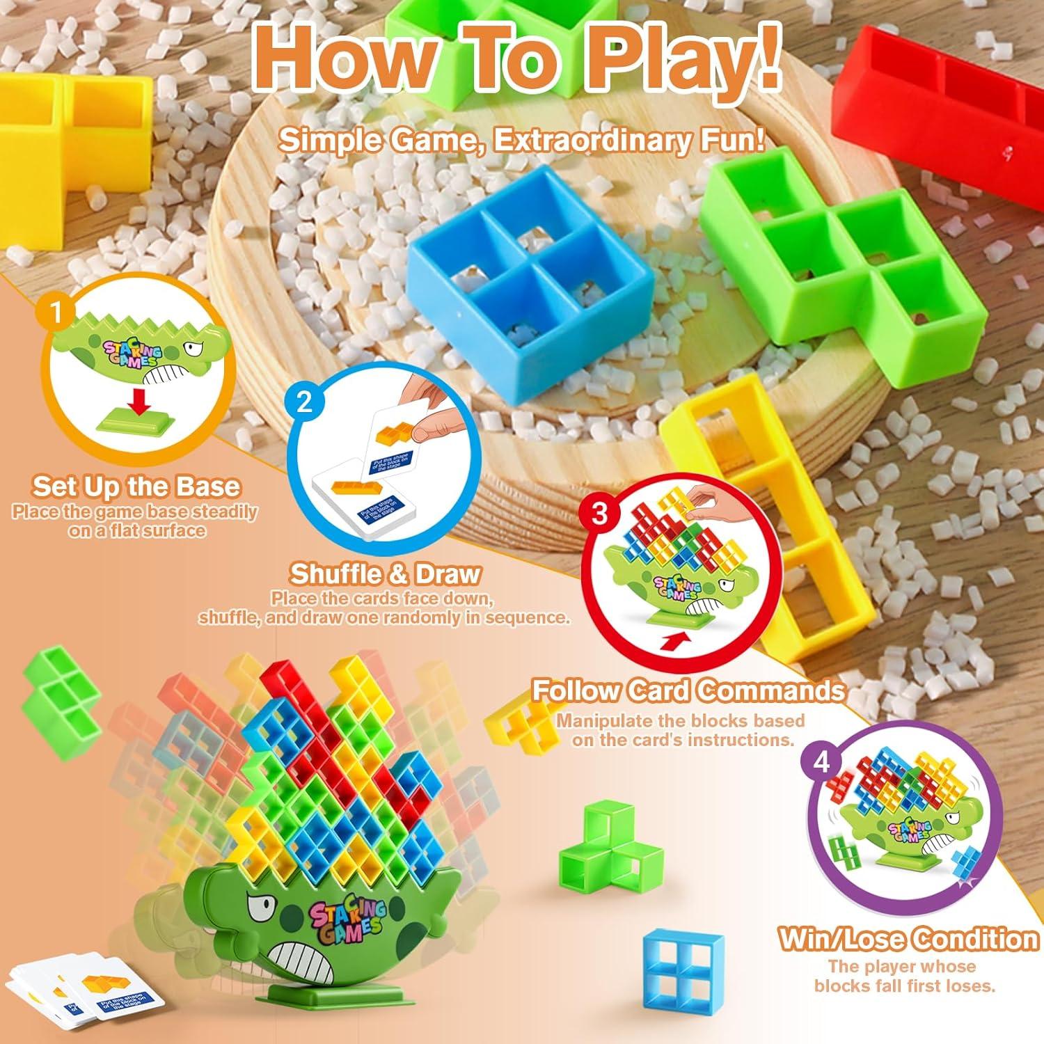 Juego de Apilar Torres de Dinosaurios Heyilong 64PCS - Juguete STEM