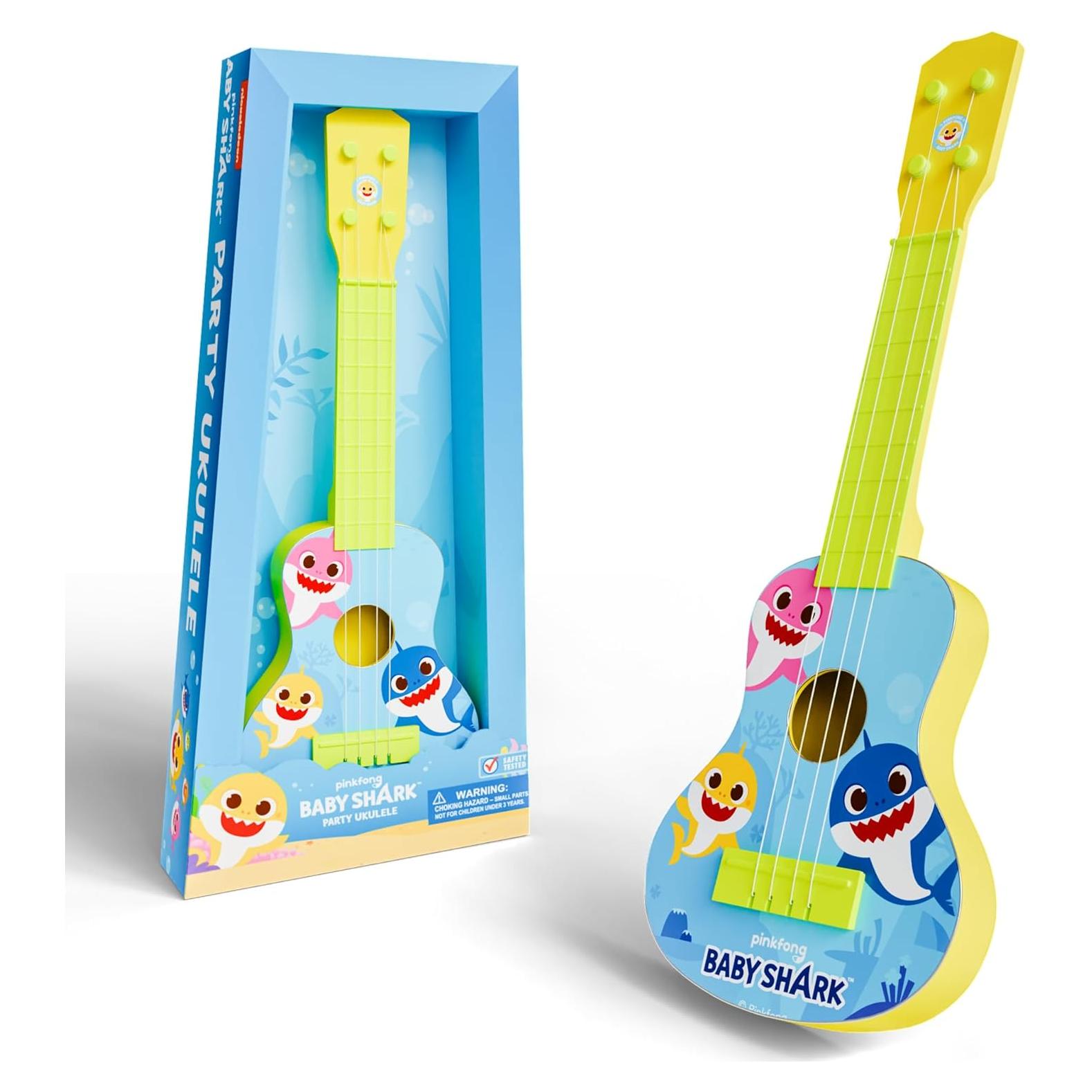 Ukulele Baby Shark Lollipop 4 Cuerdas para Niños 19.1x5.6x41.4cm